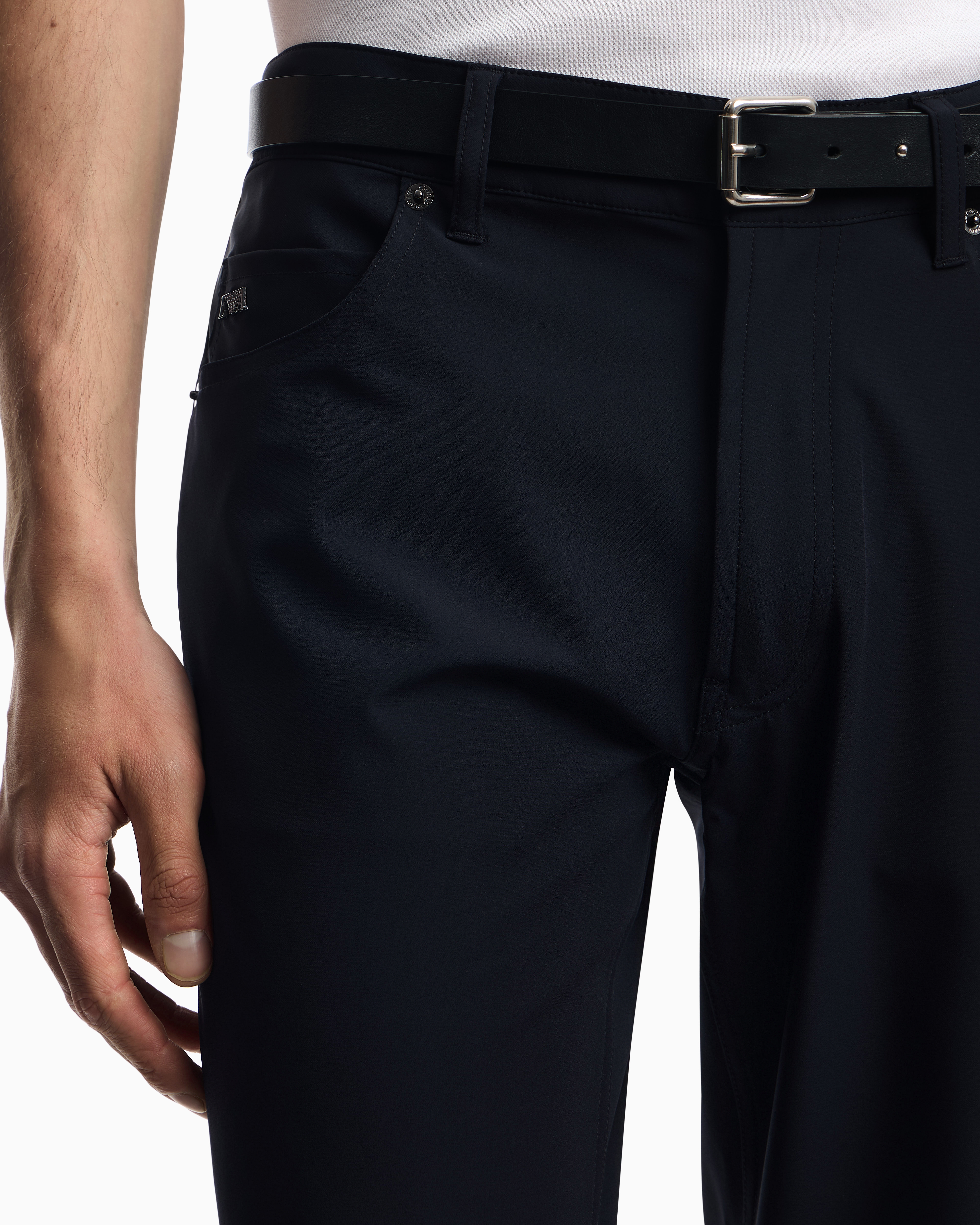 J05 regular-fit, stretch-nylon trousers | Emporio Armani