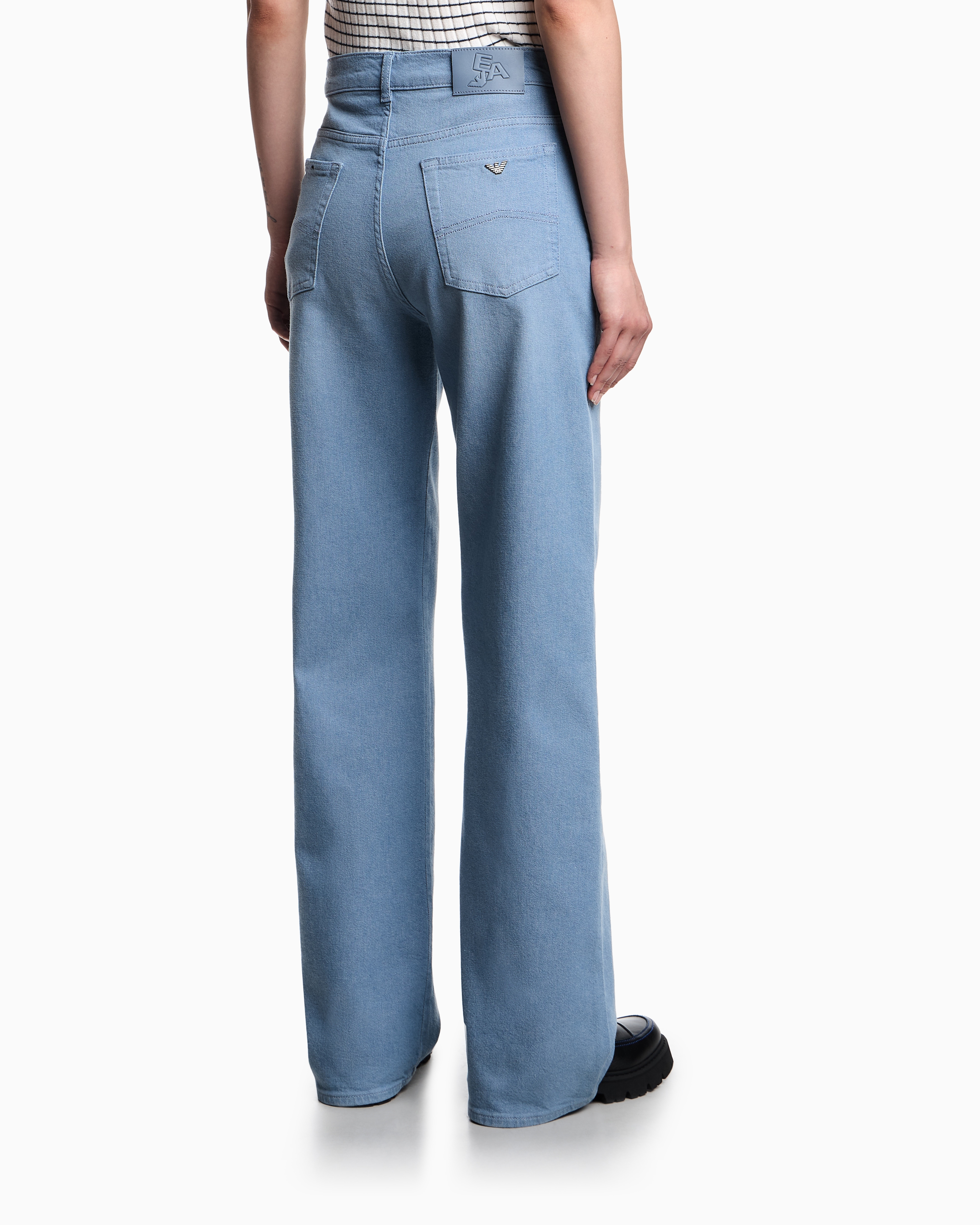 Emporio Armani Jean J7e Taille Mi-haute Et Jambe Droite En Sergé De Coton Teint En Fil