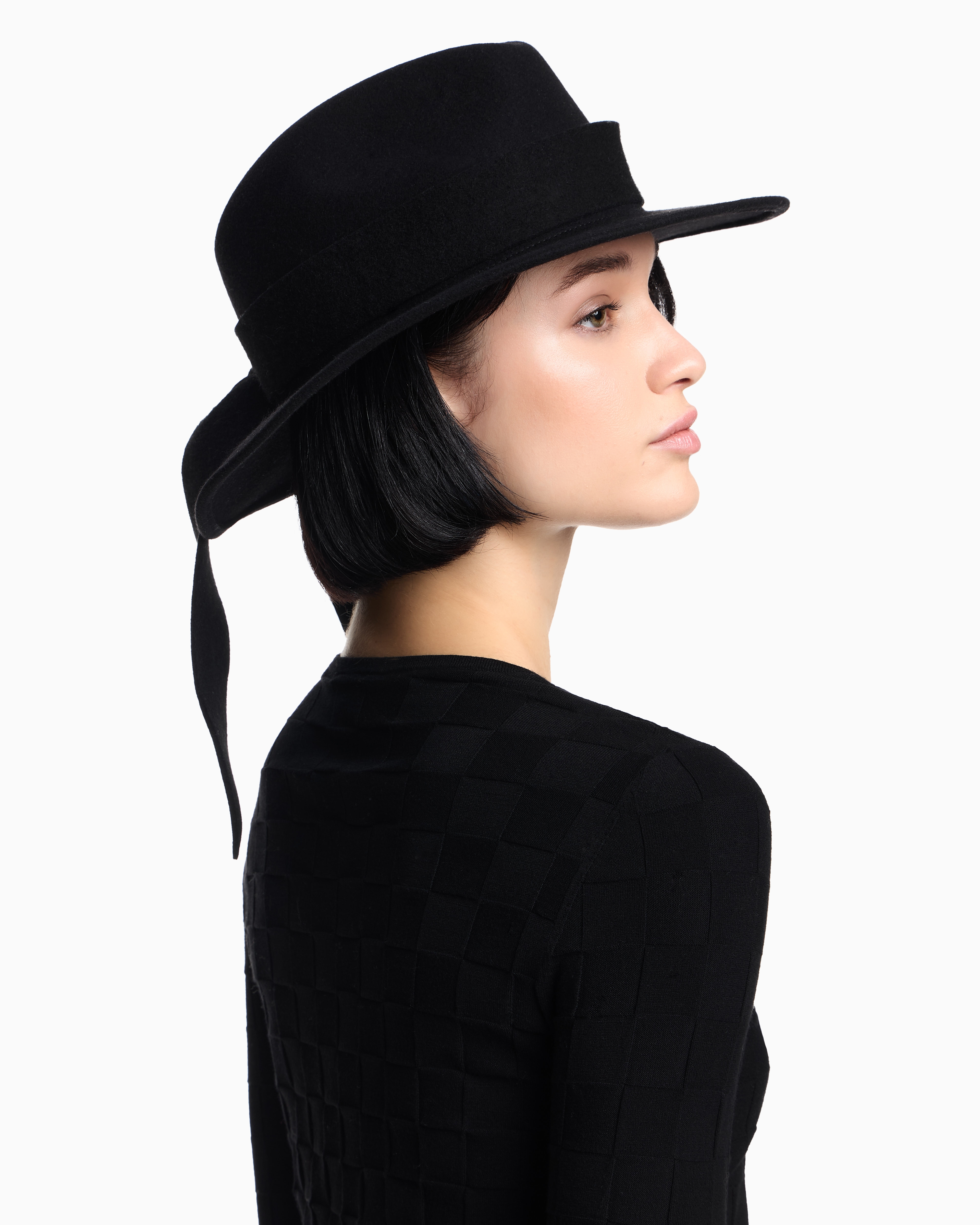 Emporio Armani Pull En Viscose Effet Quadrillé Endroit Et Envers