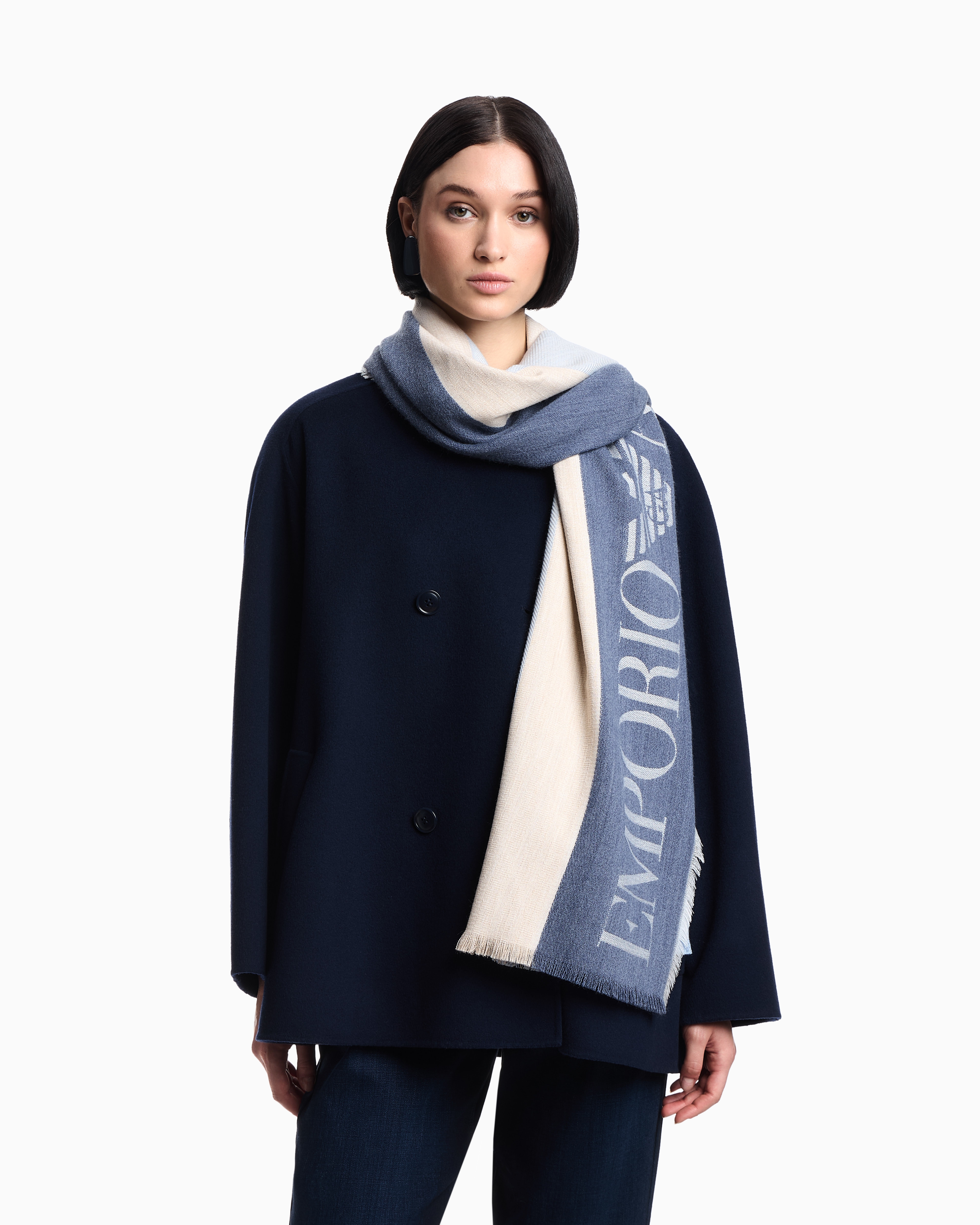 Emporio Armani Stole With Multicoloured Vertical Bands