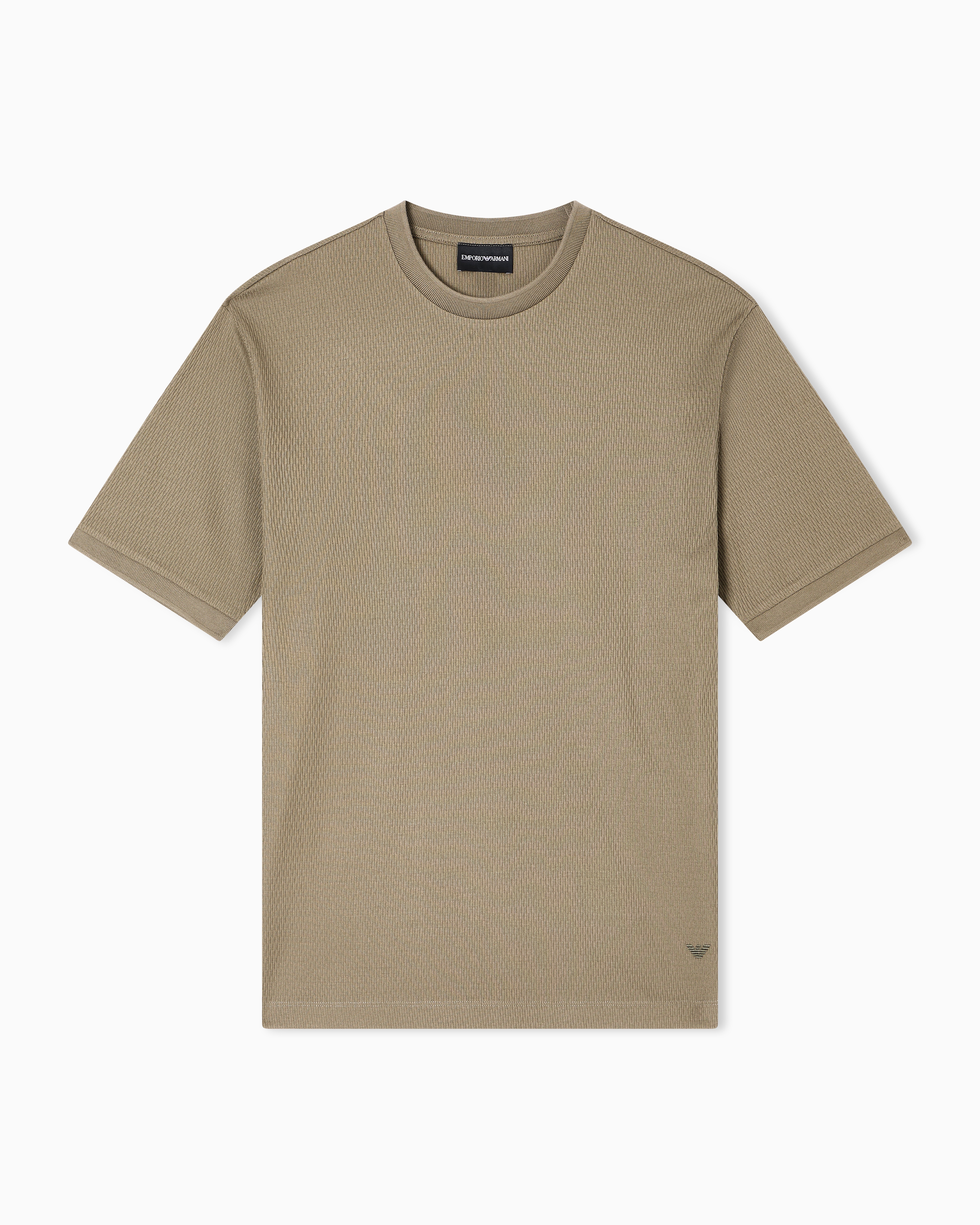 Emporio Armani Asv Jersey T-shirt With Vertical Jacquard Motif