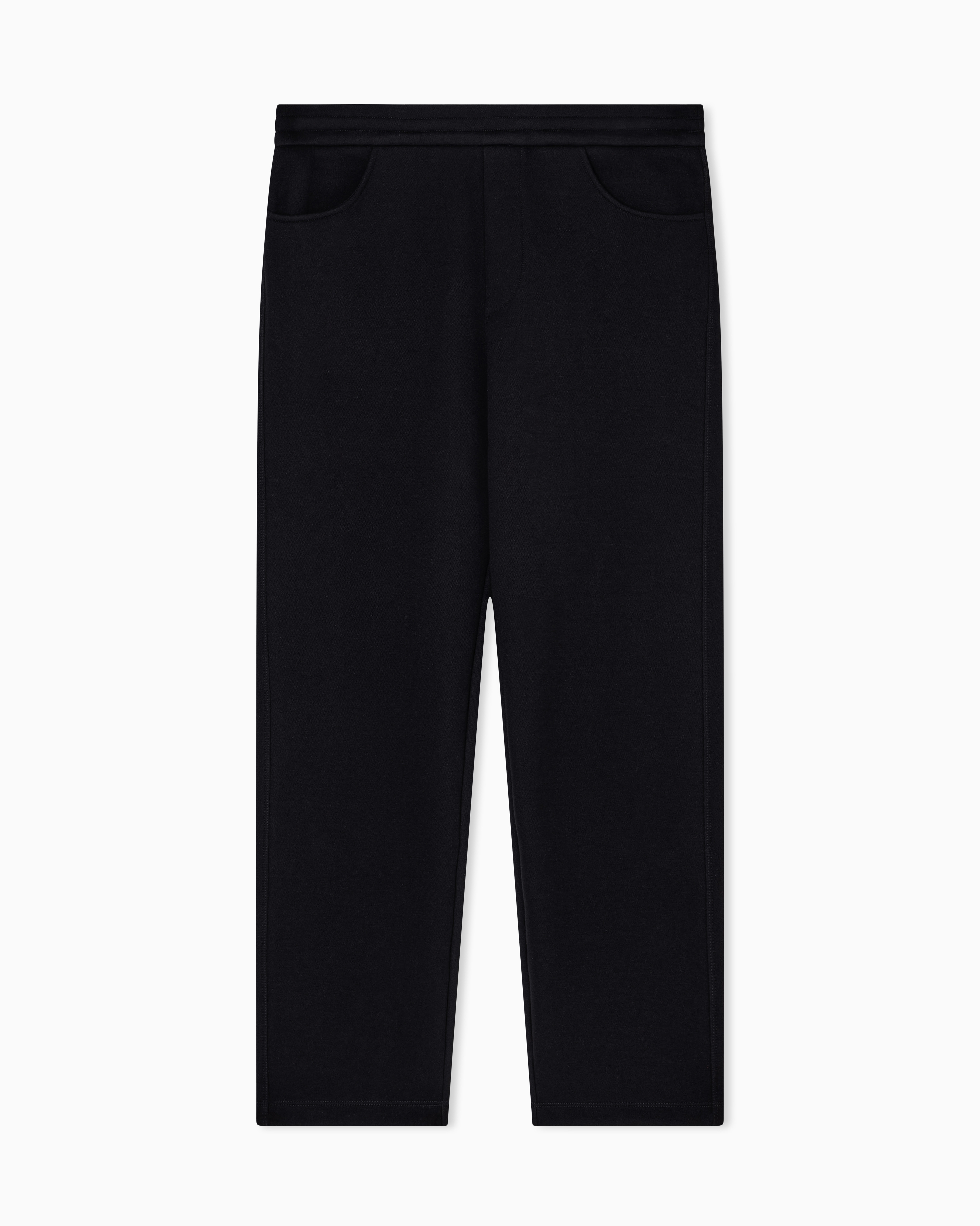 Armani Exchange - Cotton blend pique trousers, Man, Black, Size: M