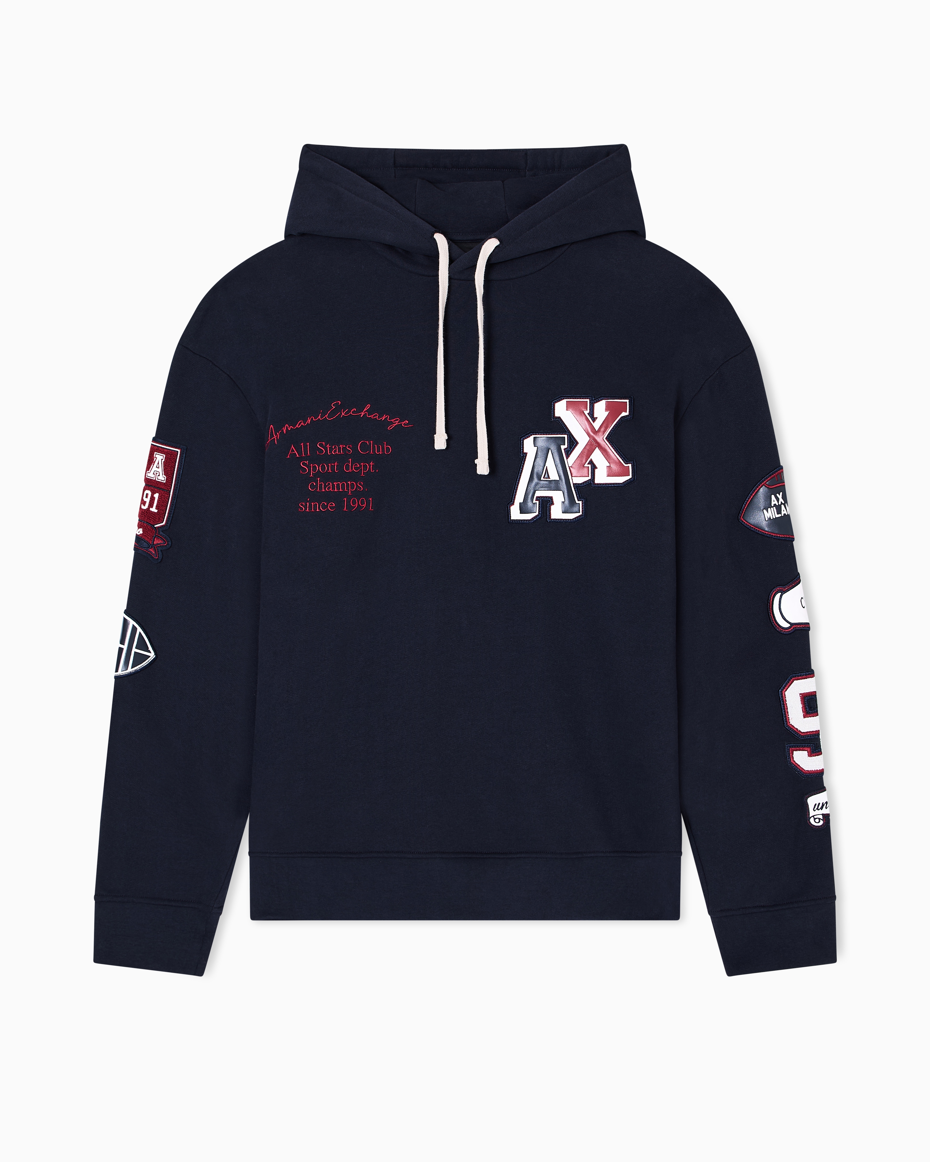 Armani Exchange - Hoodie with patch, Man, Navy_blue, Size: M