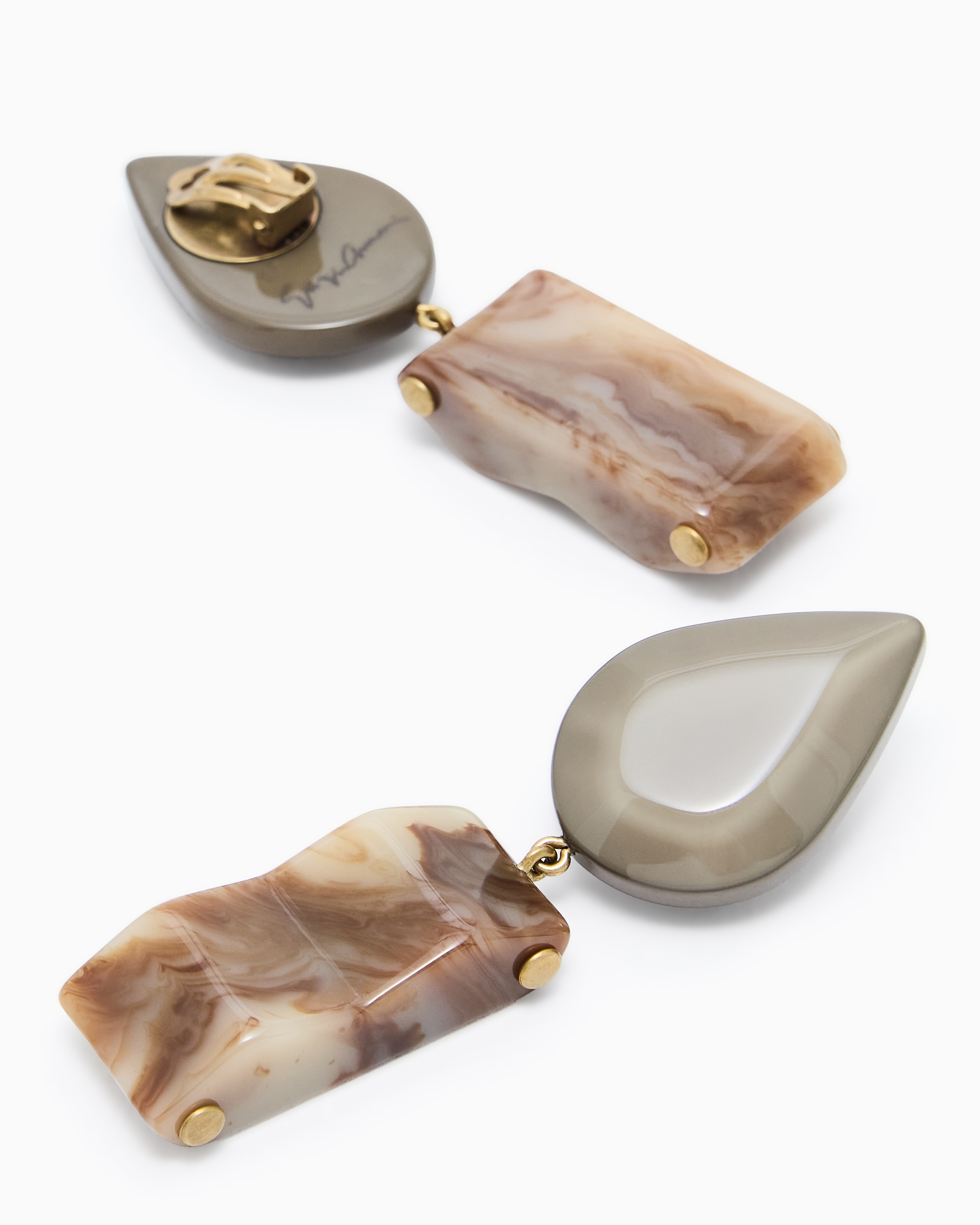 Giorgio Armani Resin Clip-on Pendant Earrings