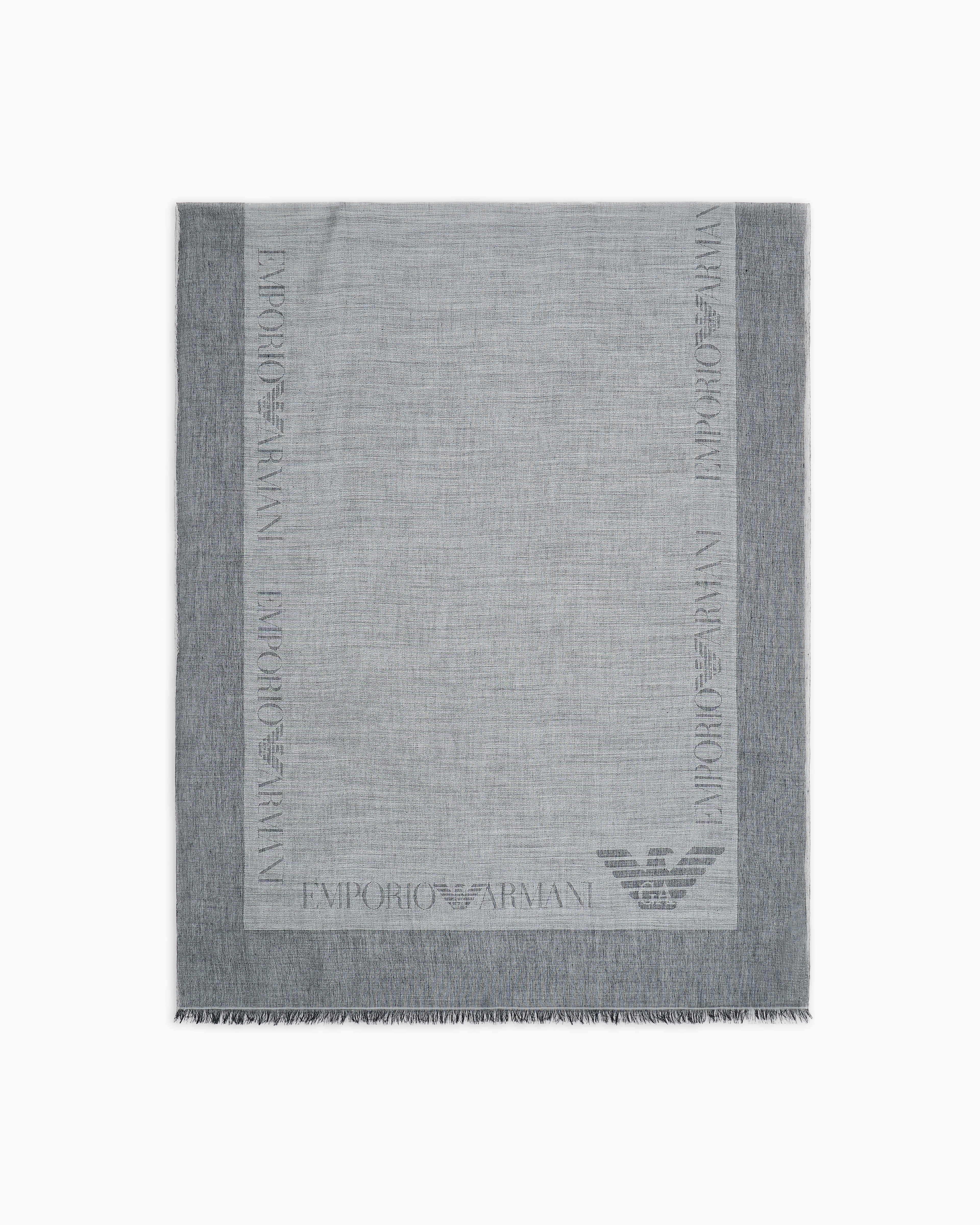 Emporio Armani - Scarf in light modal and virgin-wool blend fabric, Man, Green, Size: TU