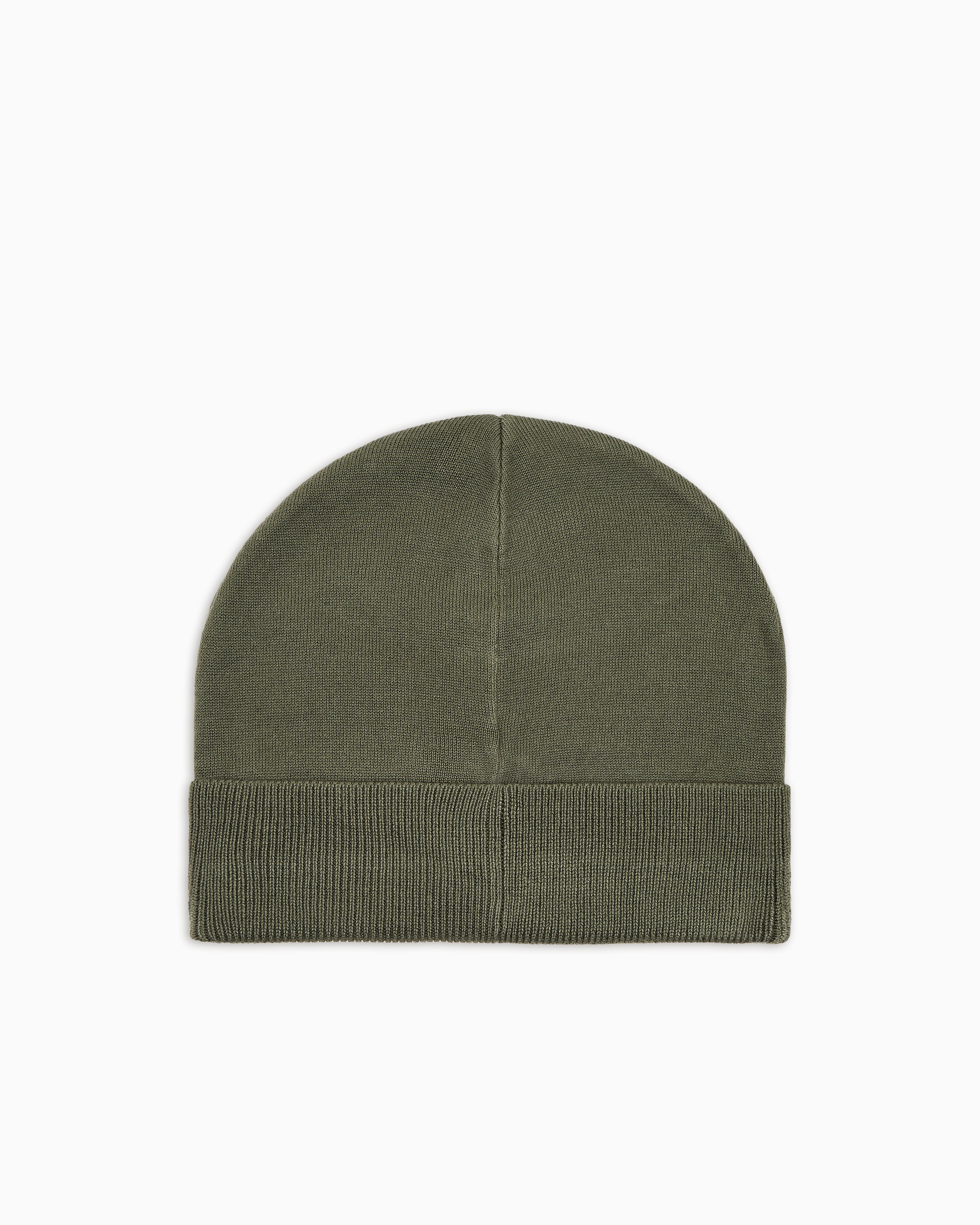 Ea7 Visibility Beanie With  Oversized Logo In Green