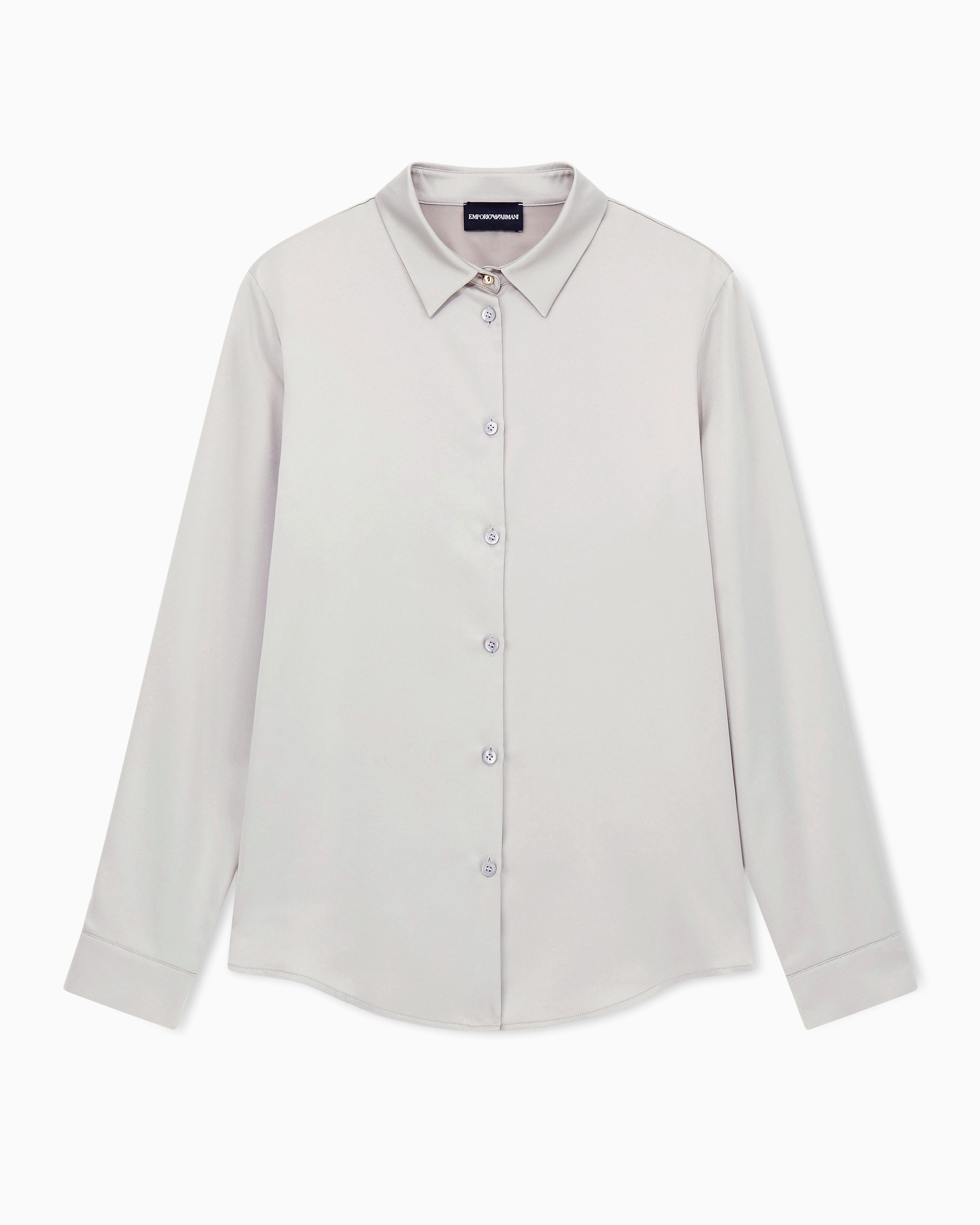 Emporio Armani - Valentine’s Day capsule collection satin crêpe shirt, Woman, Grey, Size: