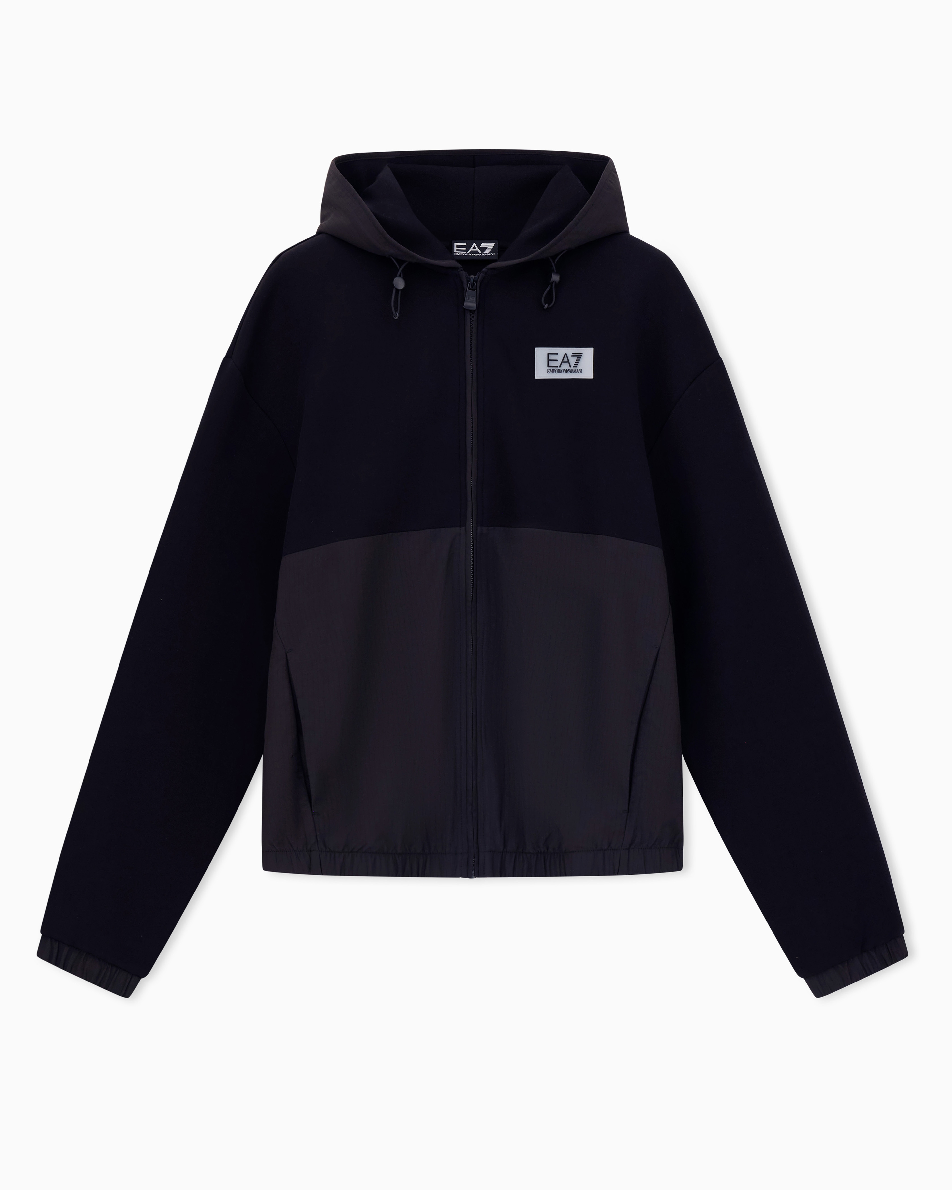 Ea7 Contemporary Sport Hooded Sweatshirt With Scuba Inserts