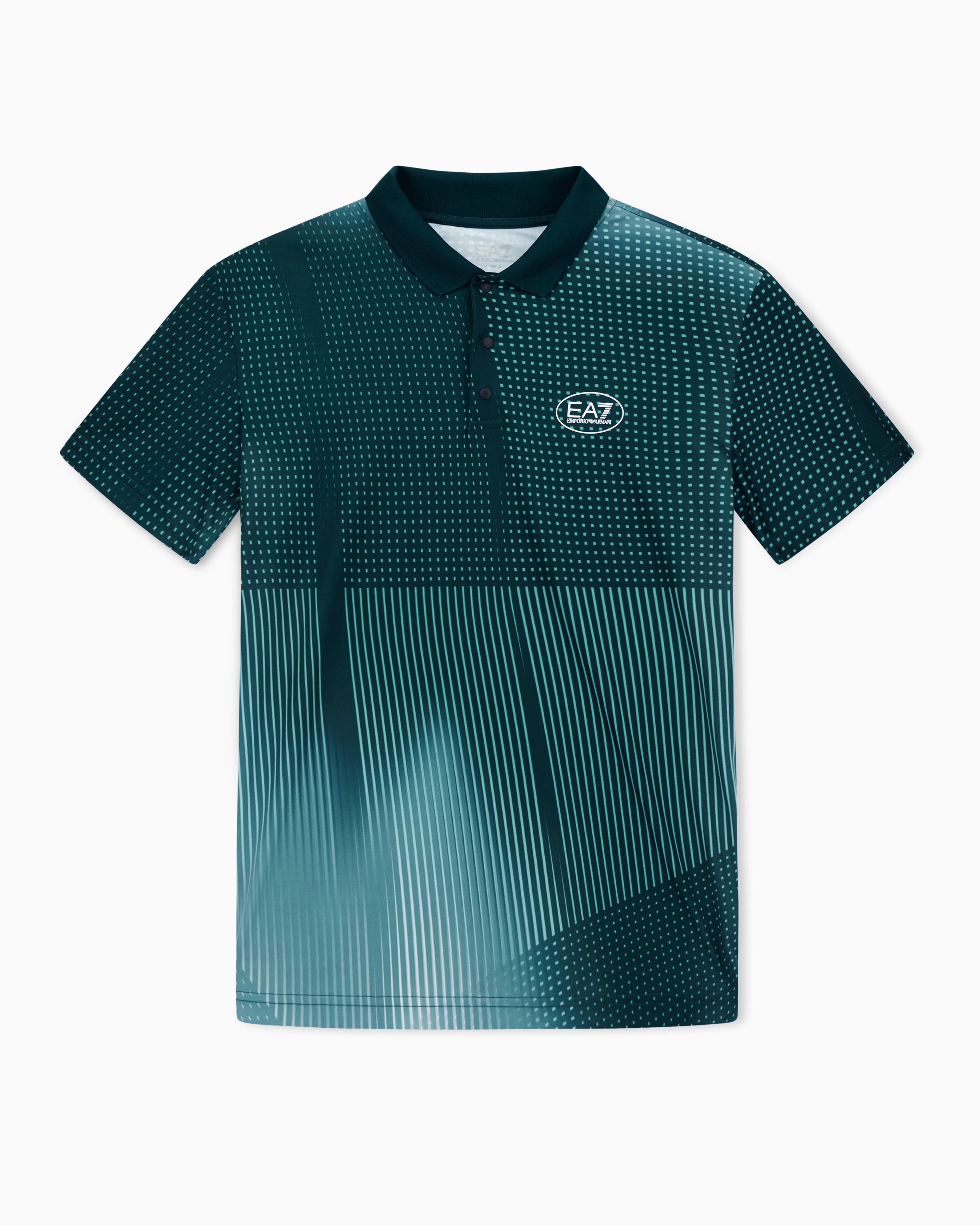 Ea7 Polo Tennis Pro En Tissu Technique Ventus7 Avec Imprimé