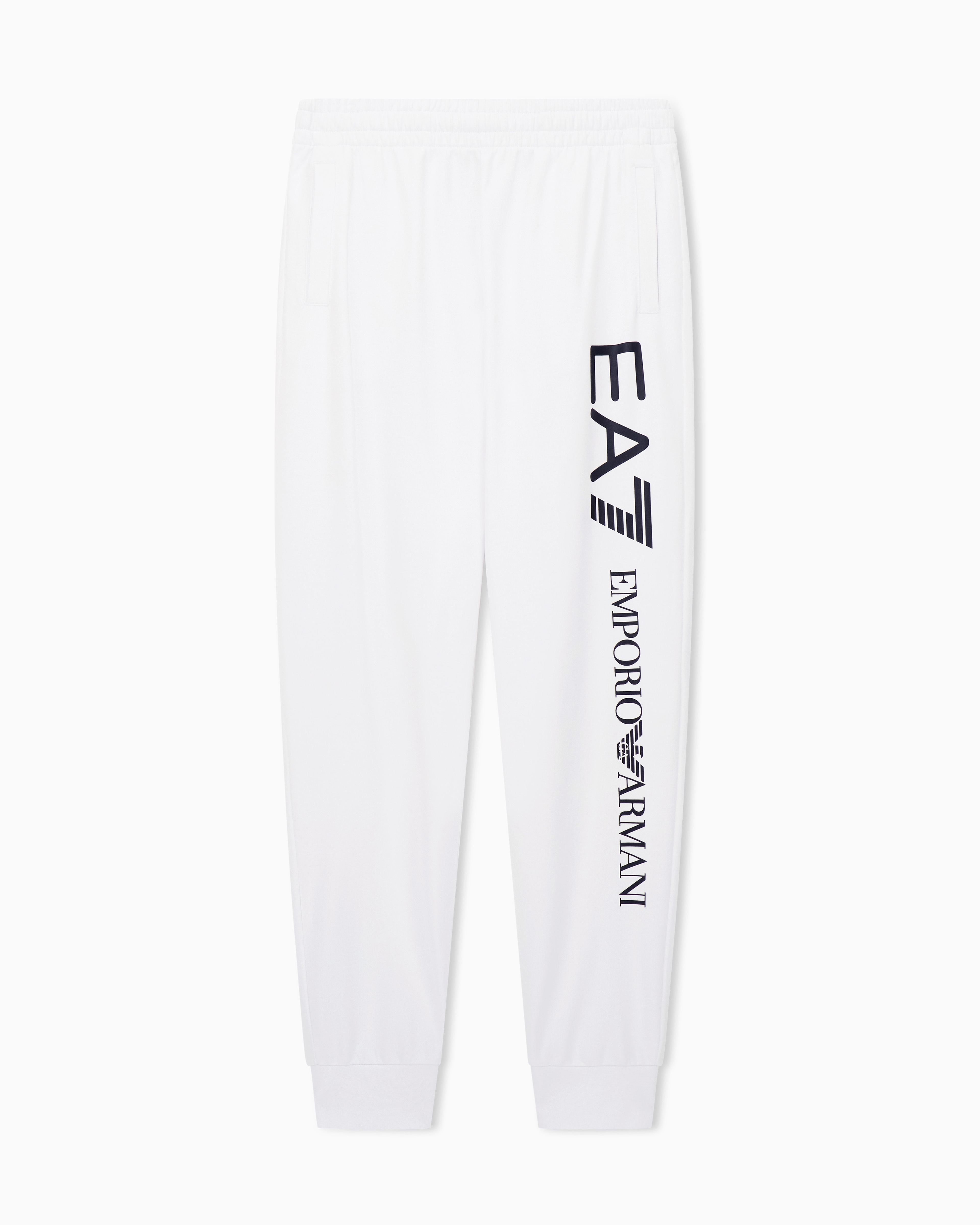 Ea7 Two-Tone Logo Series Cotton Joggers Medium