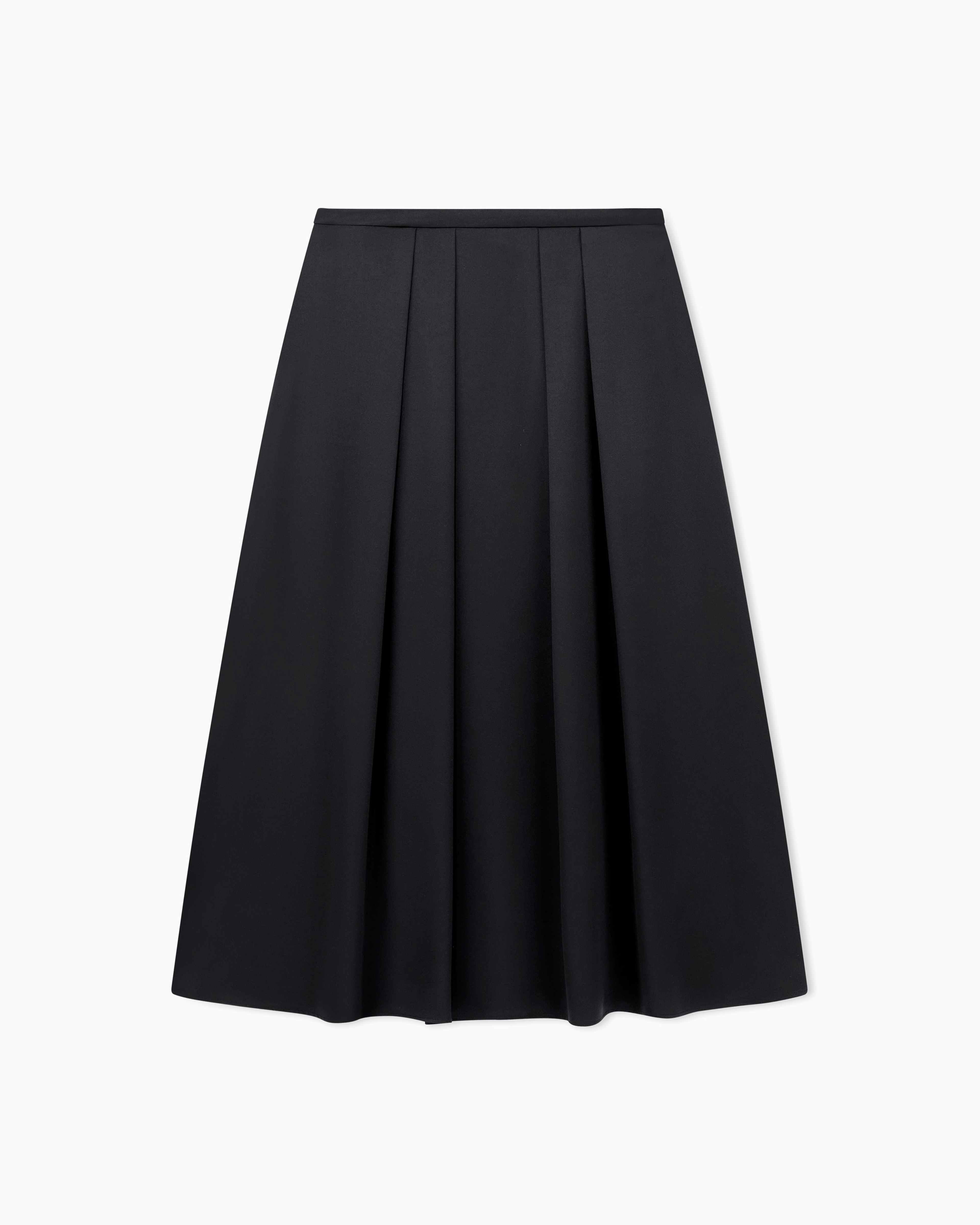 Emporio Armani - Valentine’s Day capsule collection satin crêpe pleated skirt, Woman, Black, Size:
