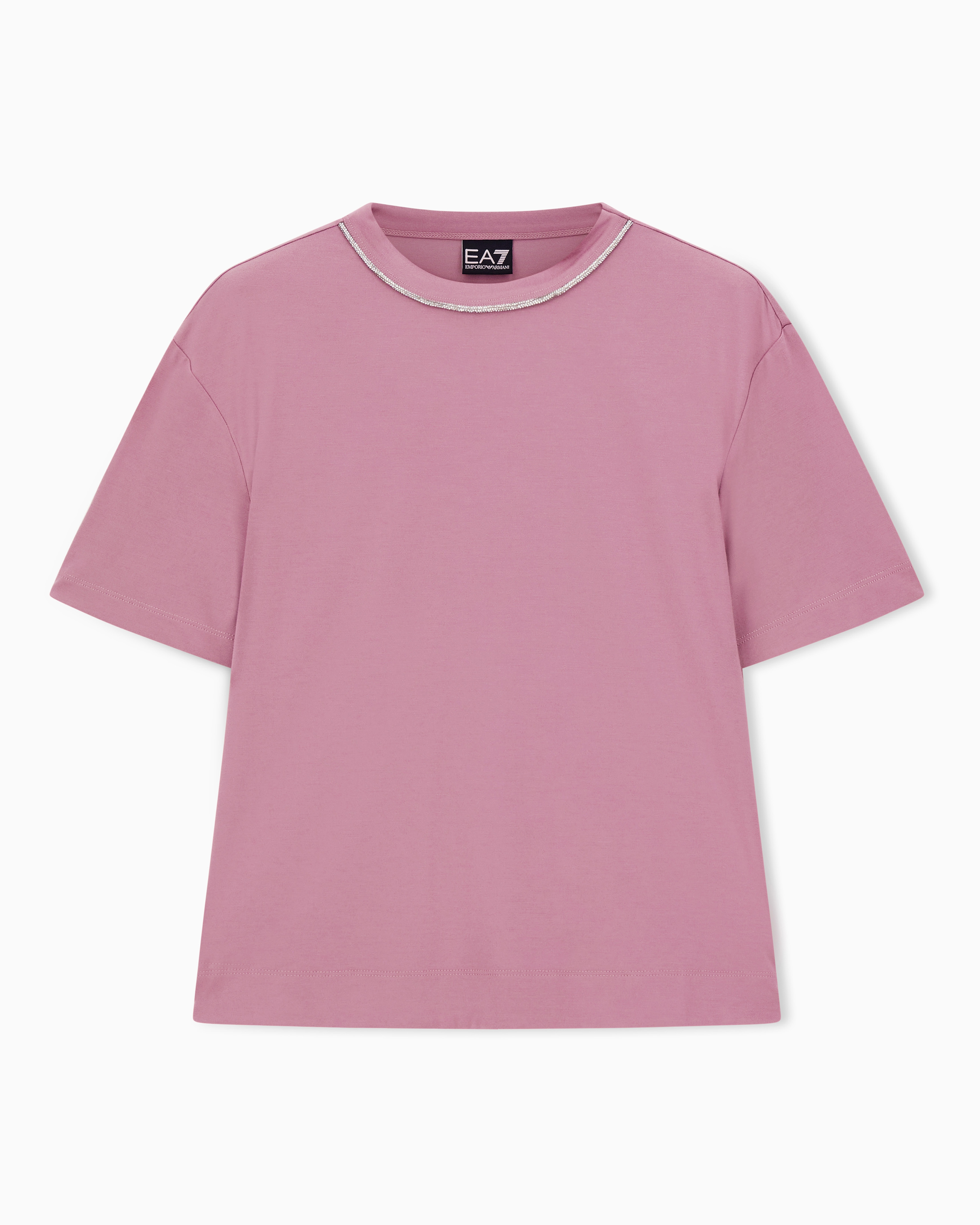 Ea7 T-shirt Ras-du-cou Precious En Mélange De Viscose