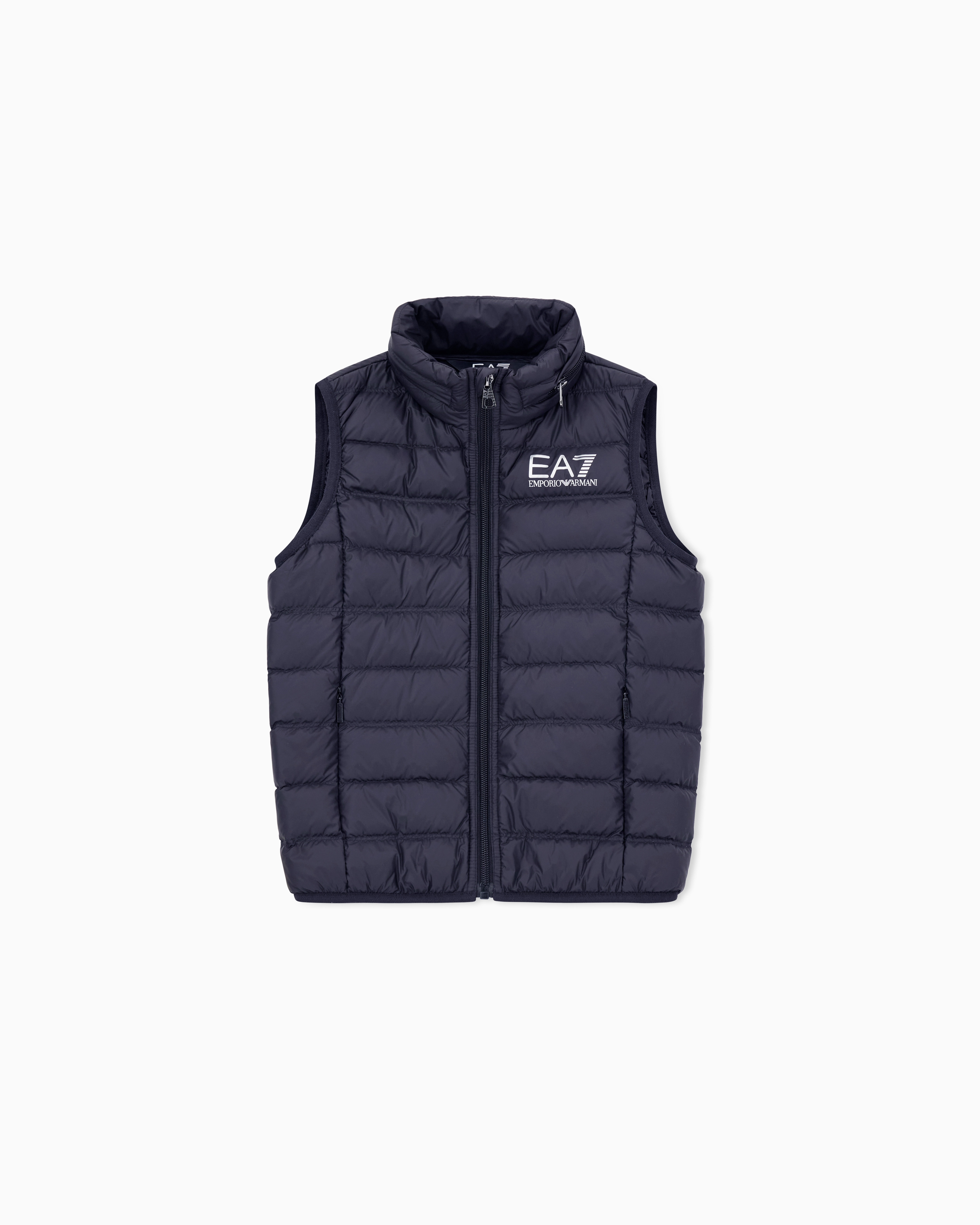 Ea7 Boys Black Core Identity Padded Packable Down Gilet 12A