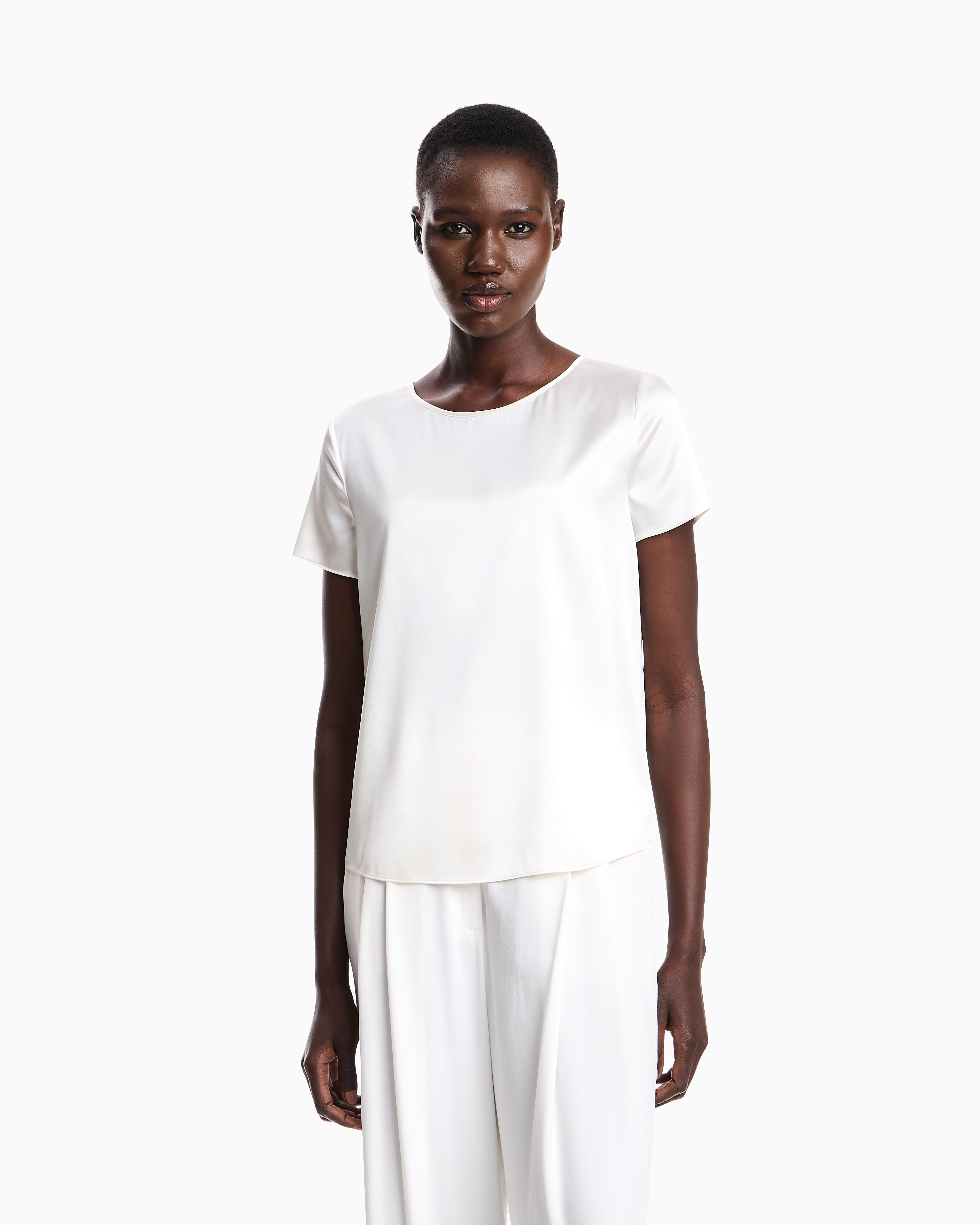 （専用）EMPORIO ARMANI 12A  150 白シャツ Stretch nylon-blend shirt | Emporio Armani