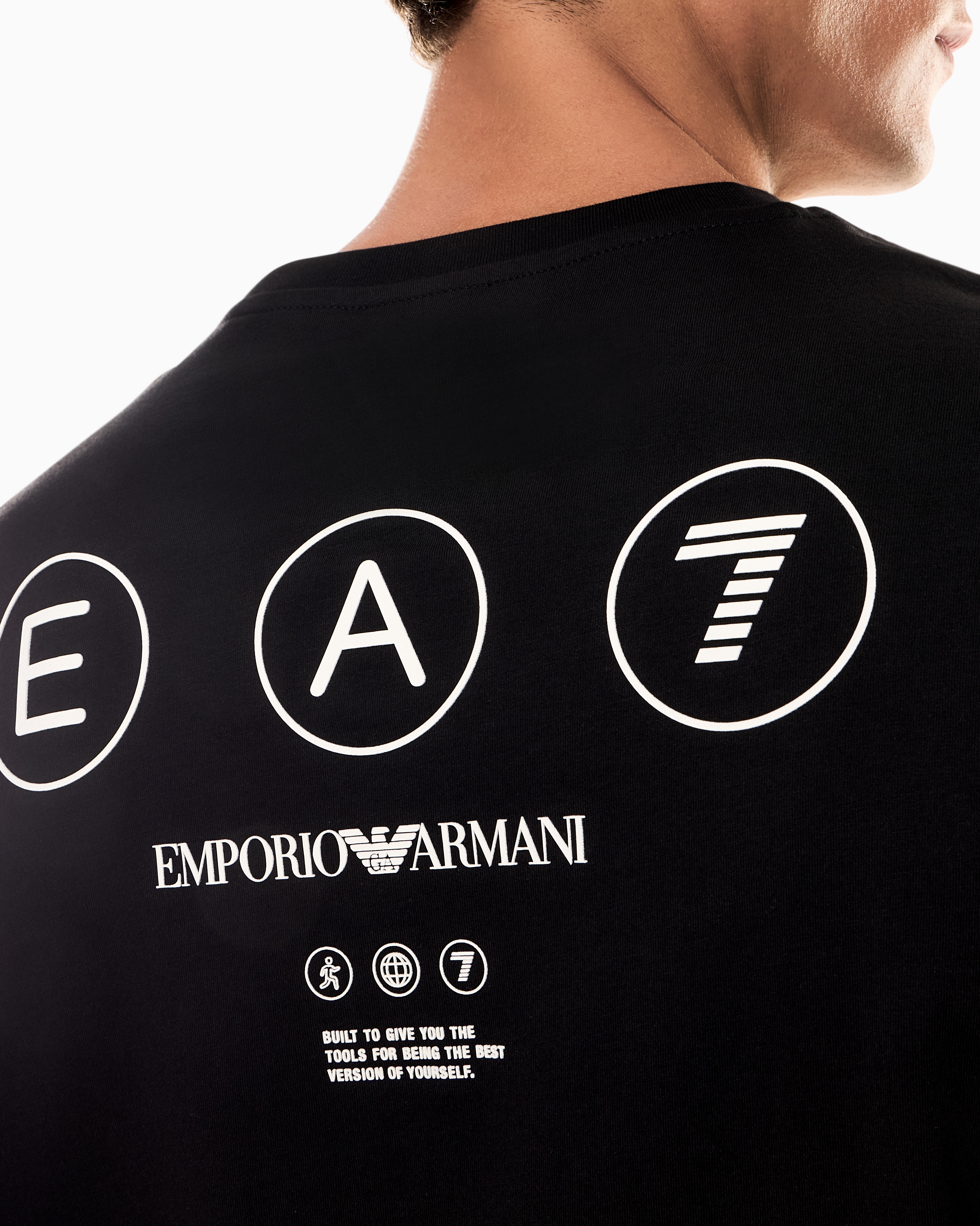 Armani Mujer Perfume Camiseta Armani Negra Mujer Logo Frontal