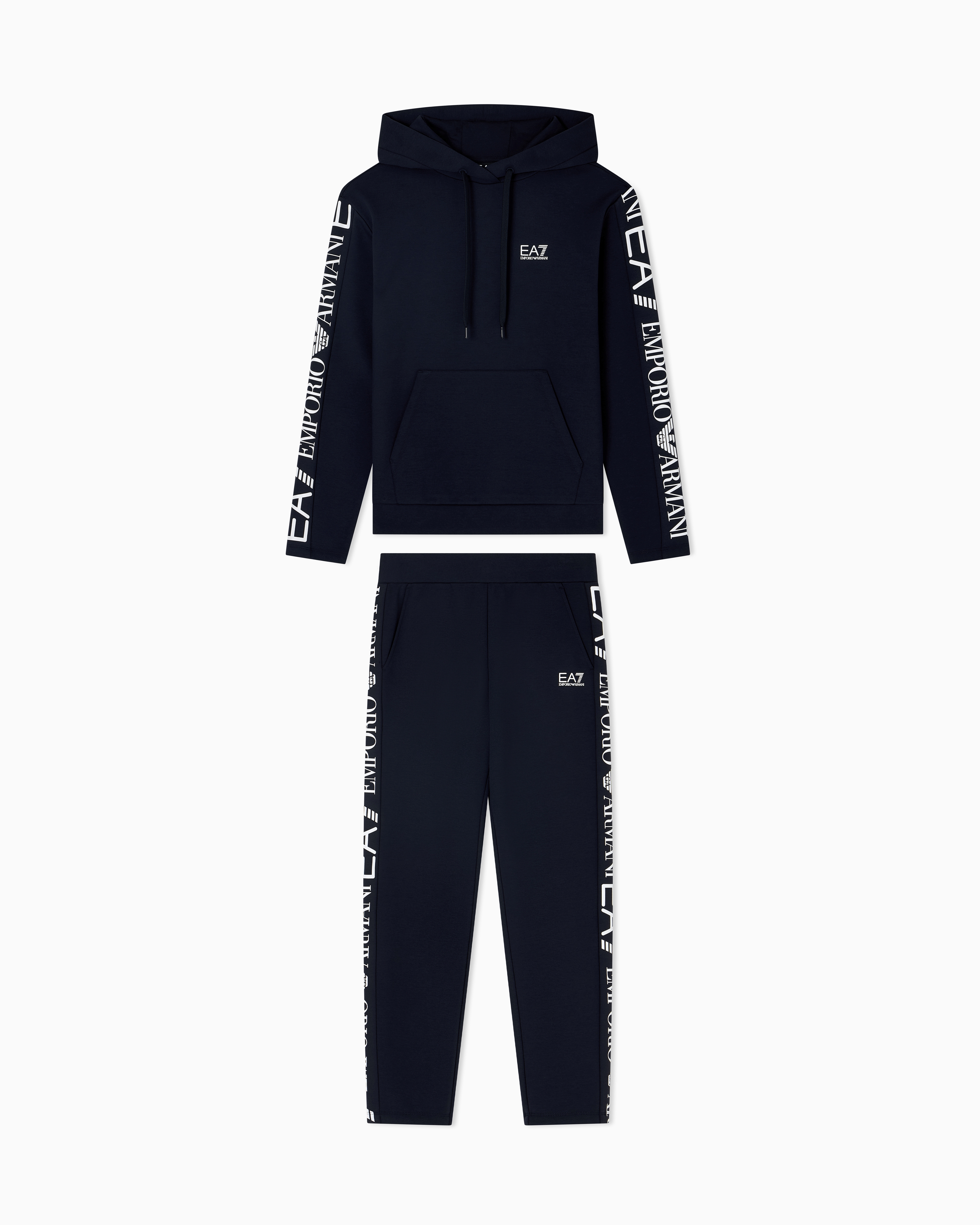 Ea7 Stretch Cotton-jersey Tracksuit With Logo