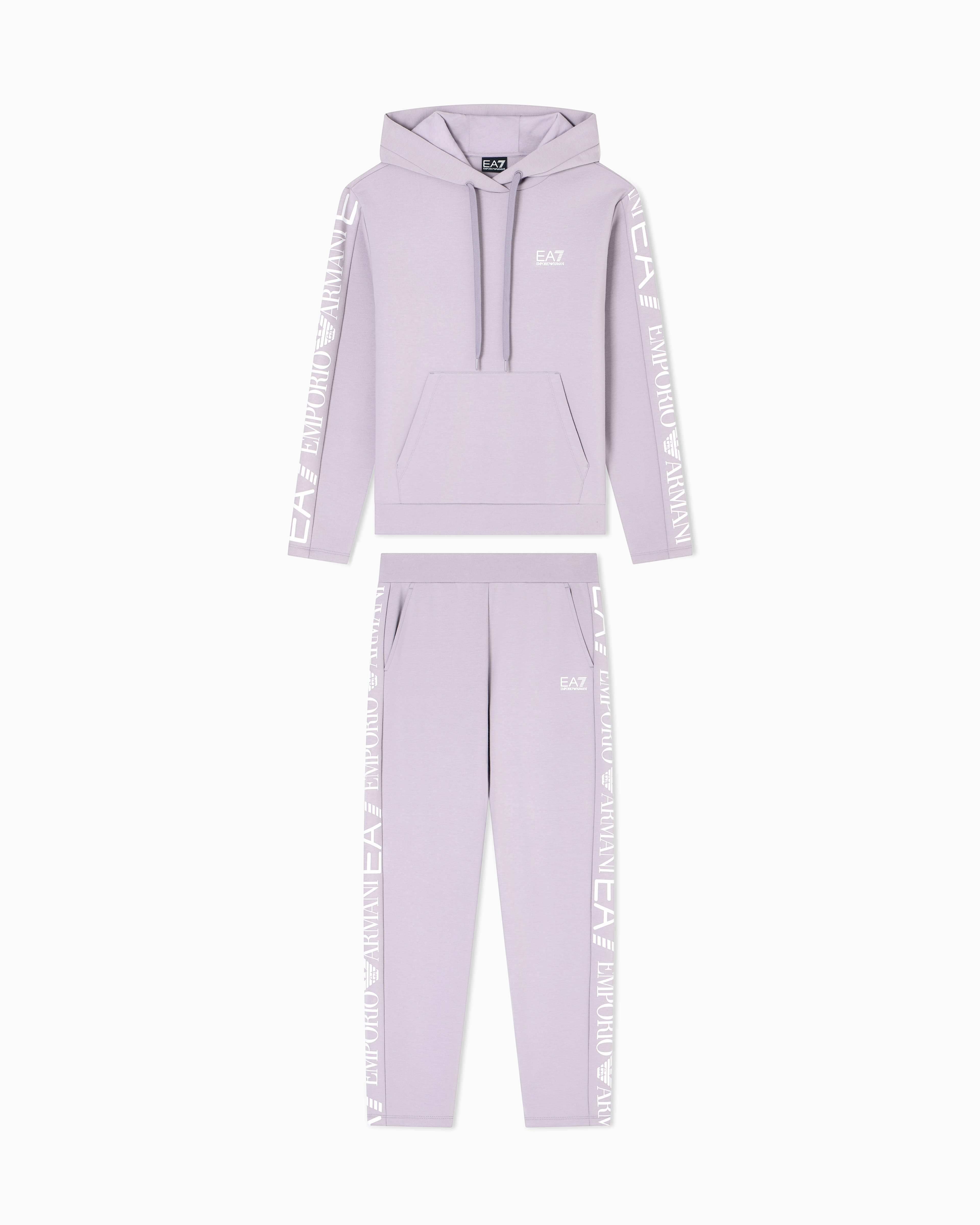 Ea7 Stretch Cotton-jersey Tracksuit With Logo