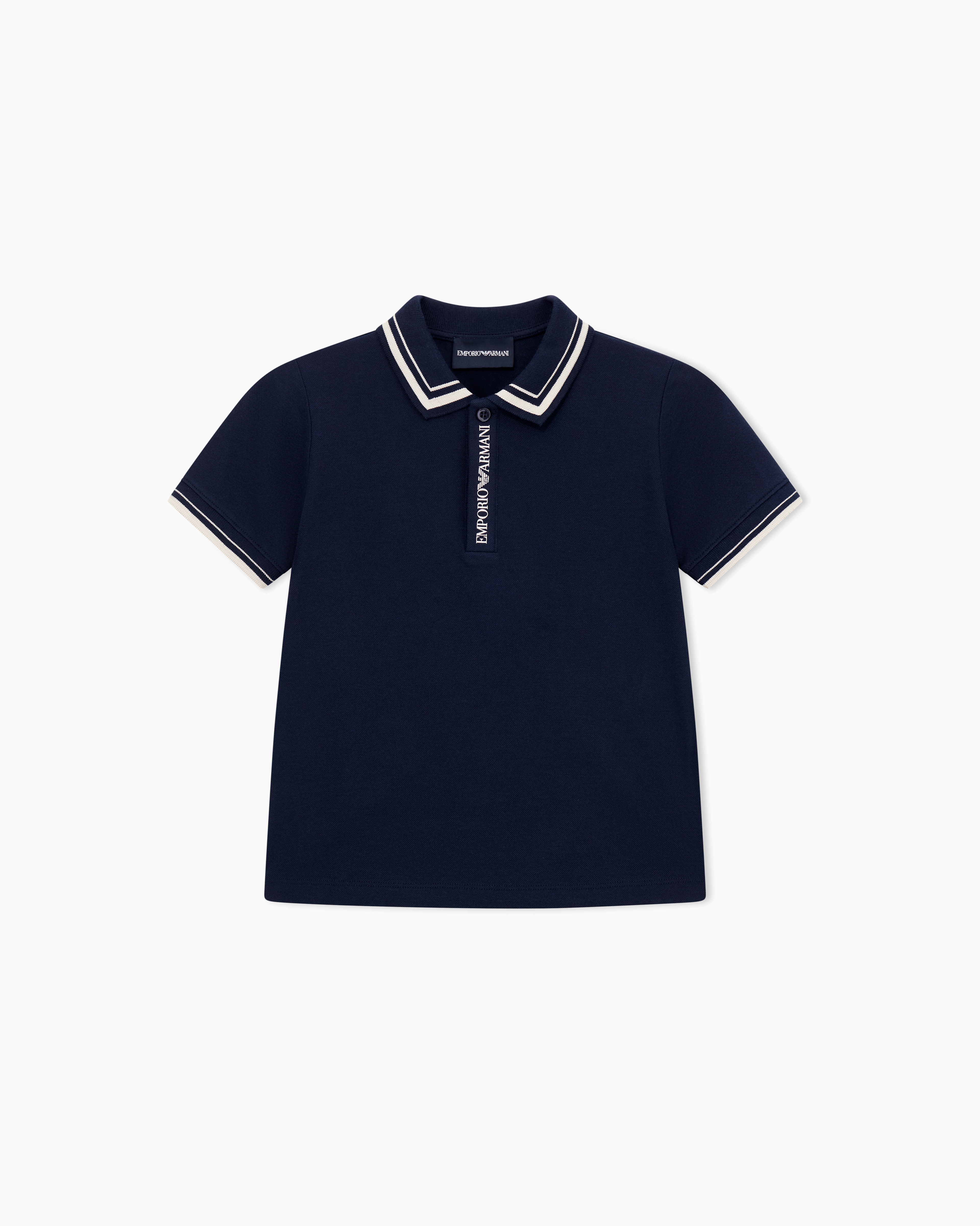 Emporio Armani Piqué Jersey Polo Shirt With Piping Detail