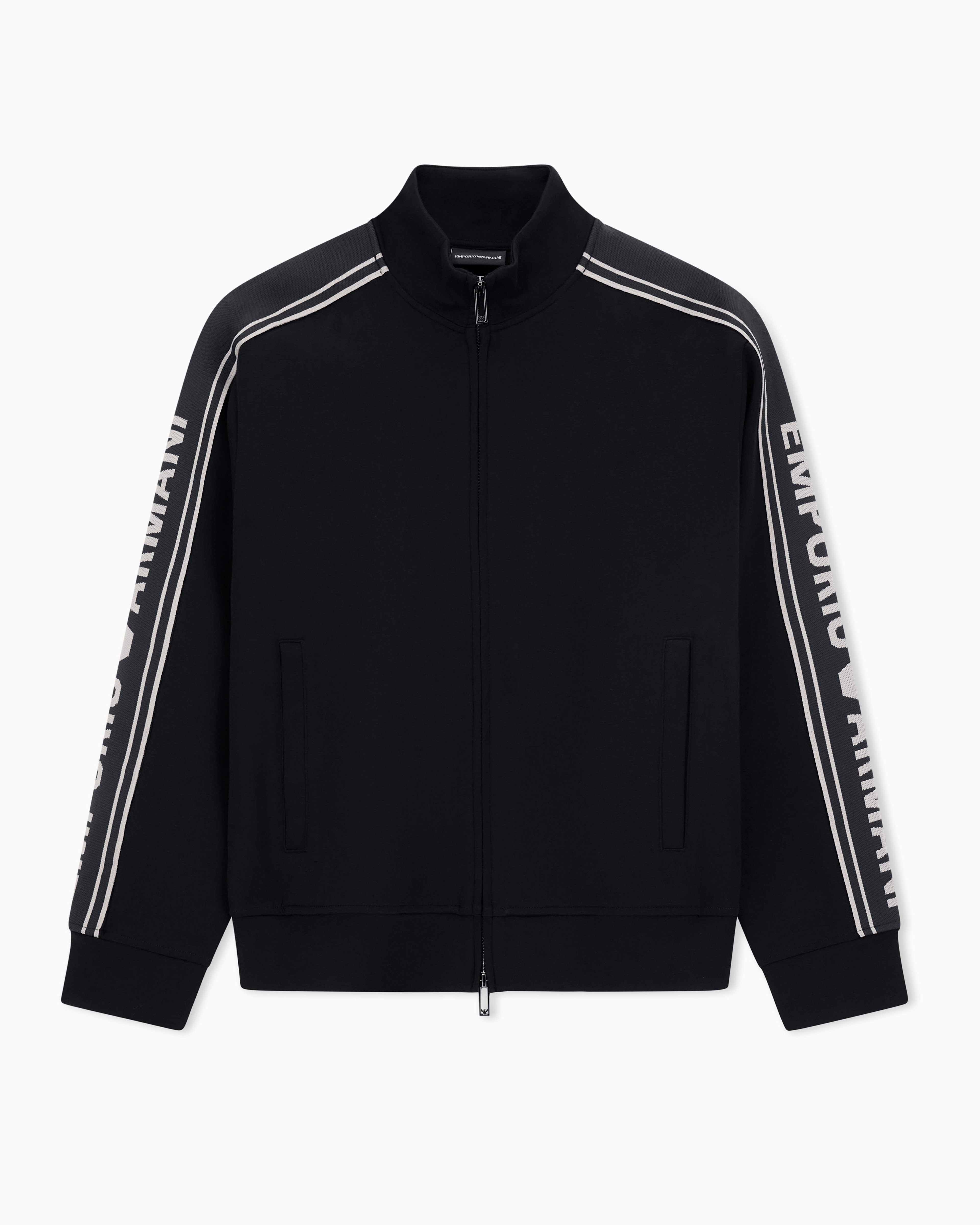 ASV double-jersey full-zip sweatshirt with logo stripe