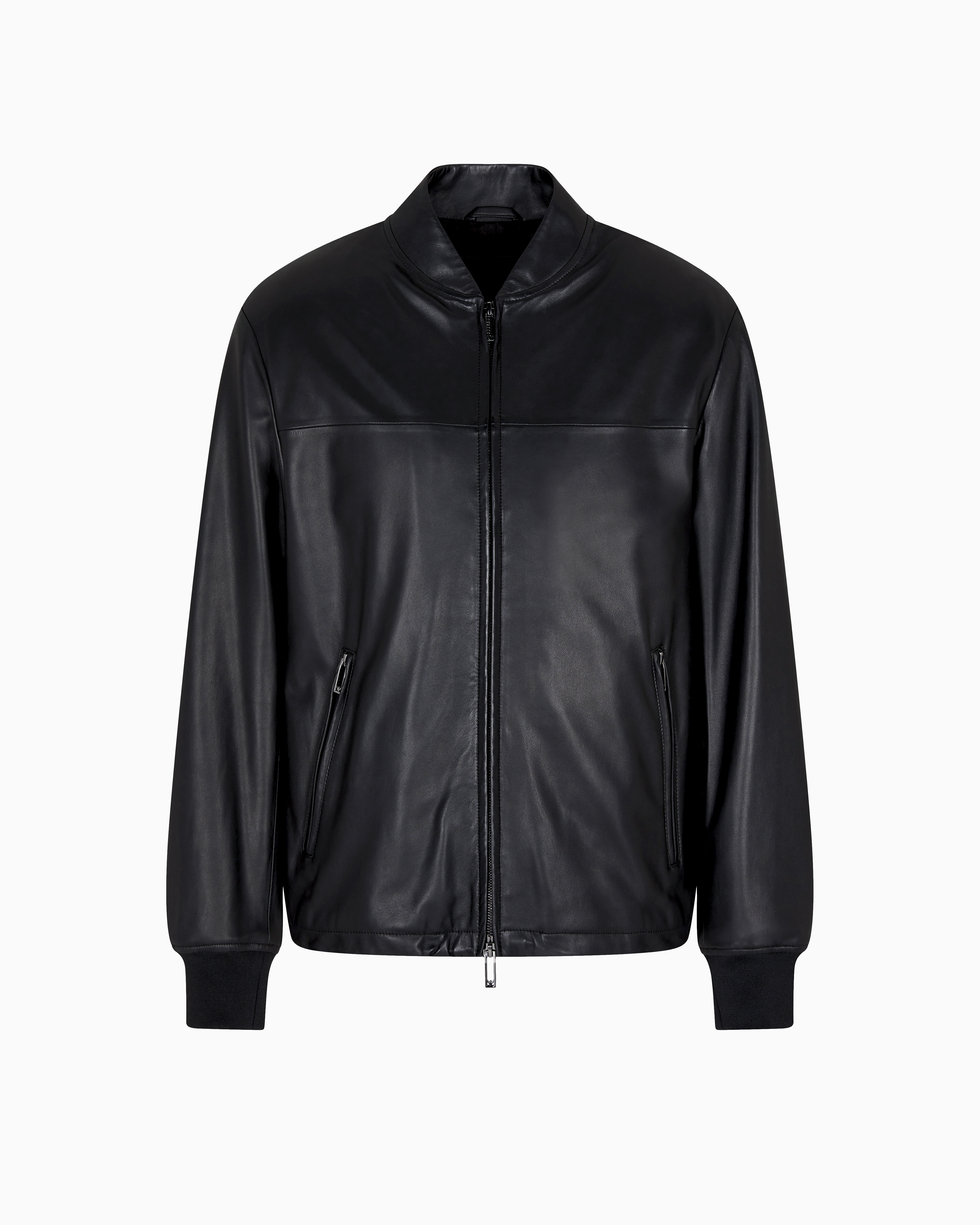 EMPORIO ARMANI ヴィンテージブラックレザーブルゾン undefined