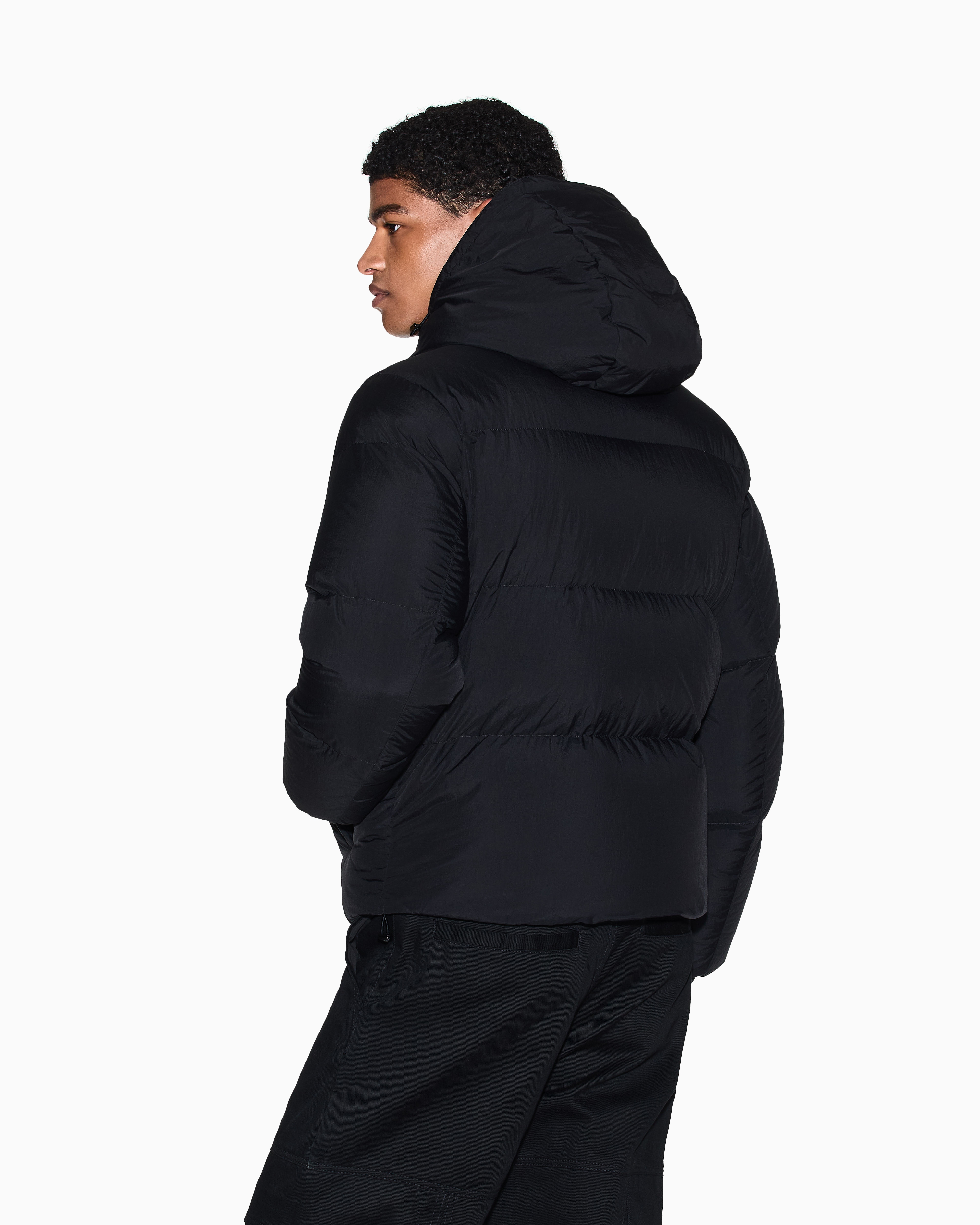 Armani Exchange - Quilted down jacket with hood, Man, Black, Size: