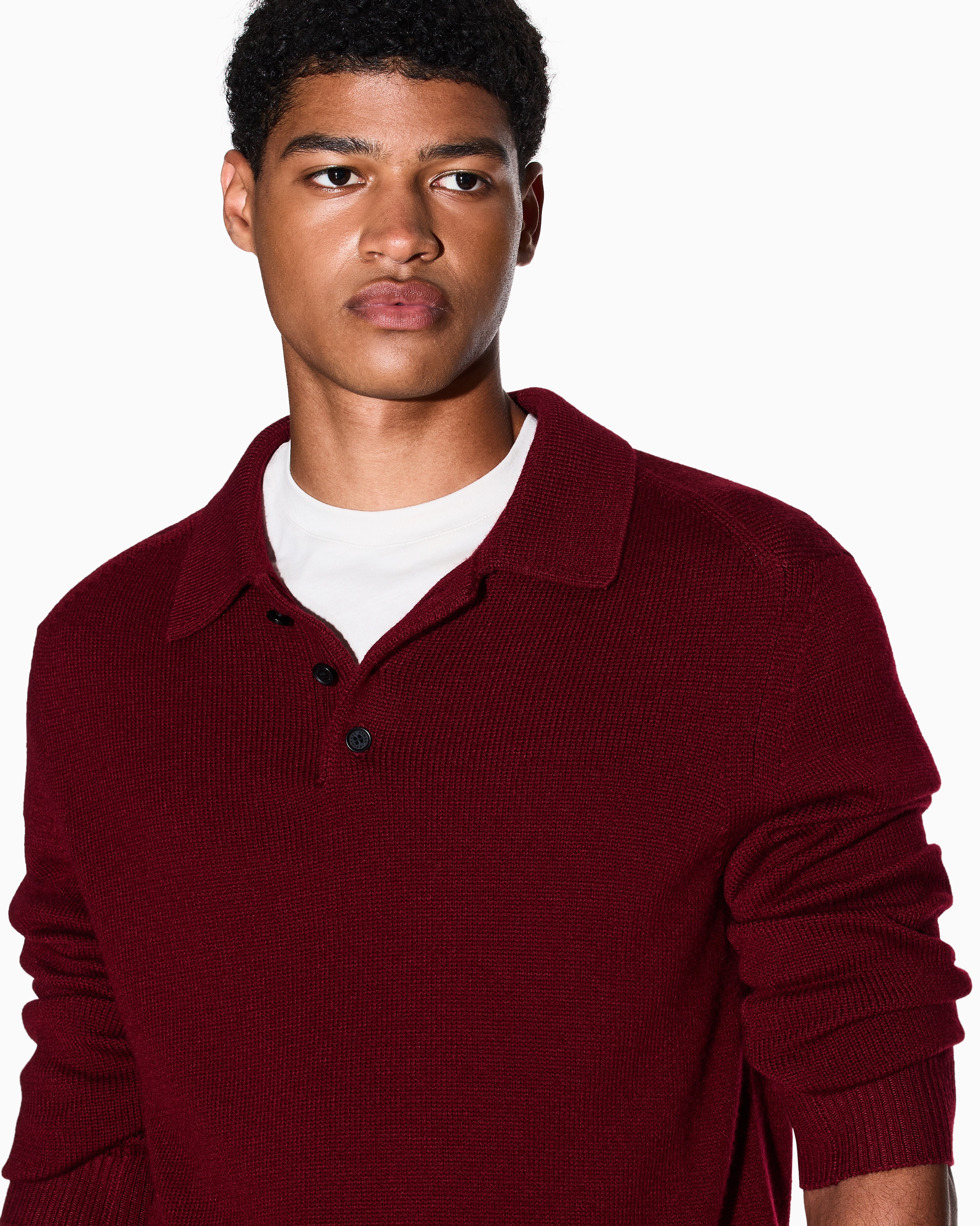 Armani Exchange Knitted Polo Shirts In Red