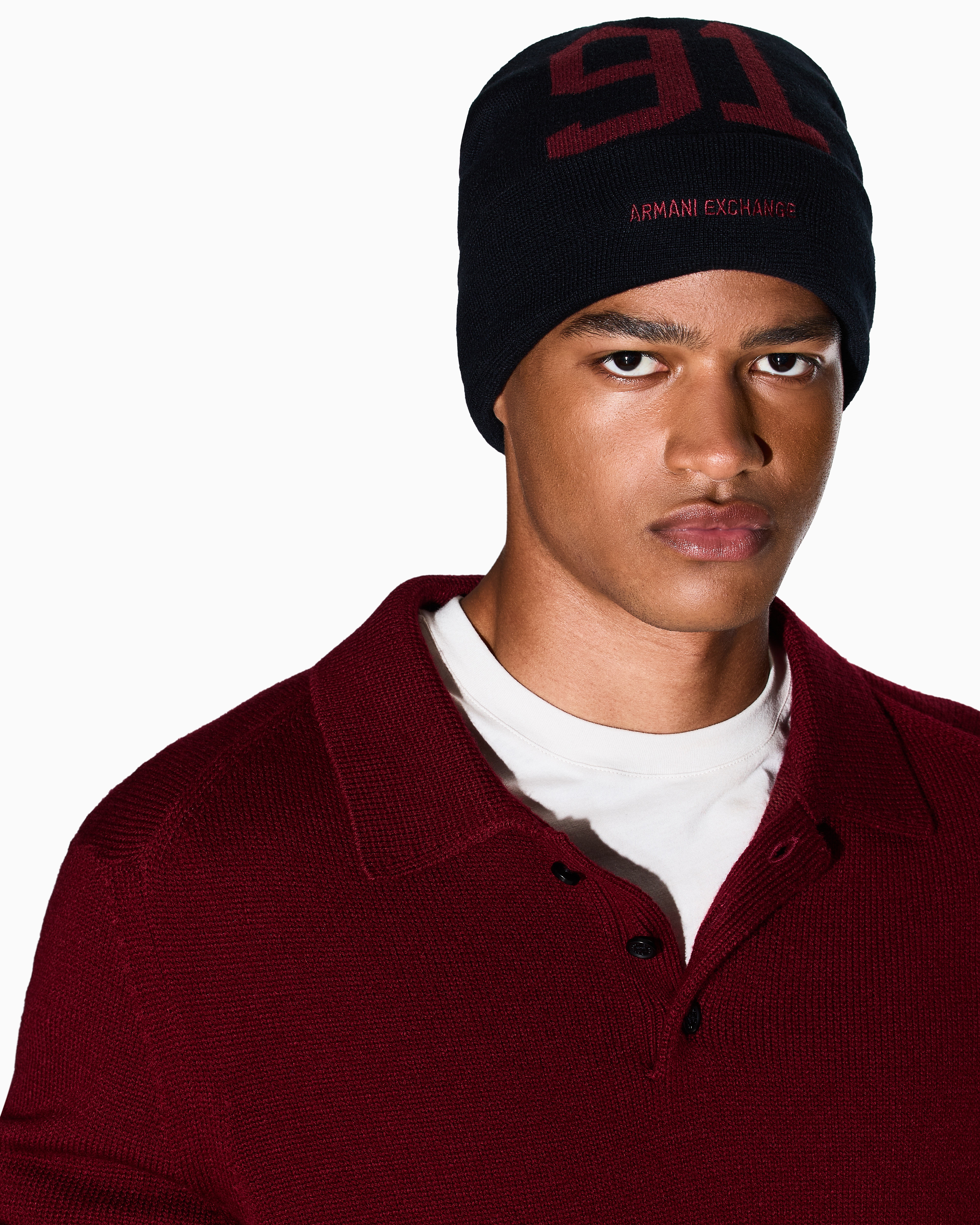 Armani Exchange - Cap with number 91, Man, Navy Blue, Size: TU