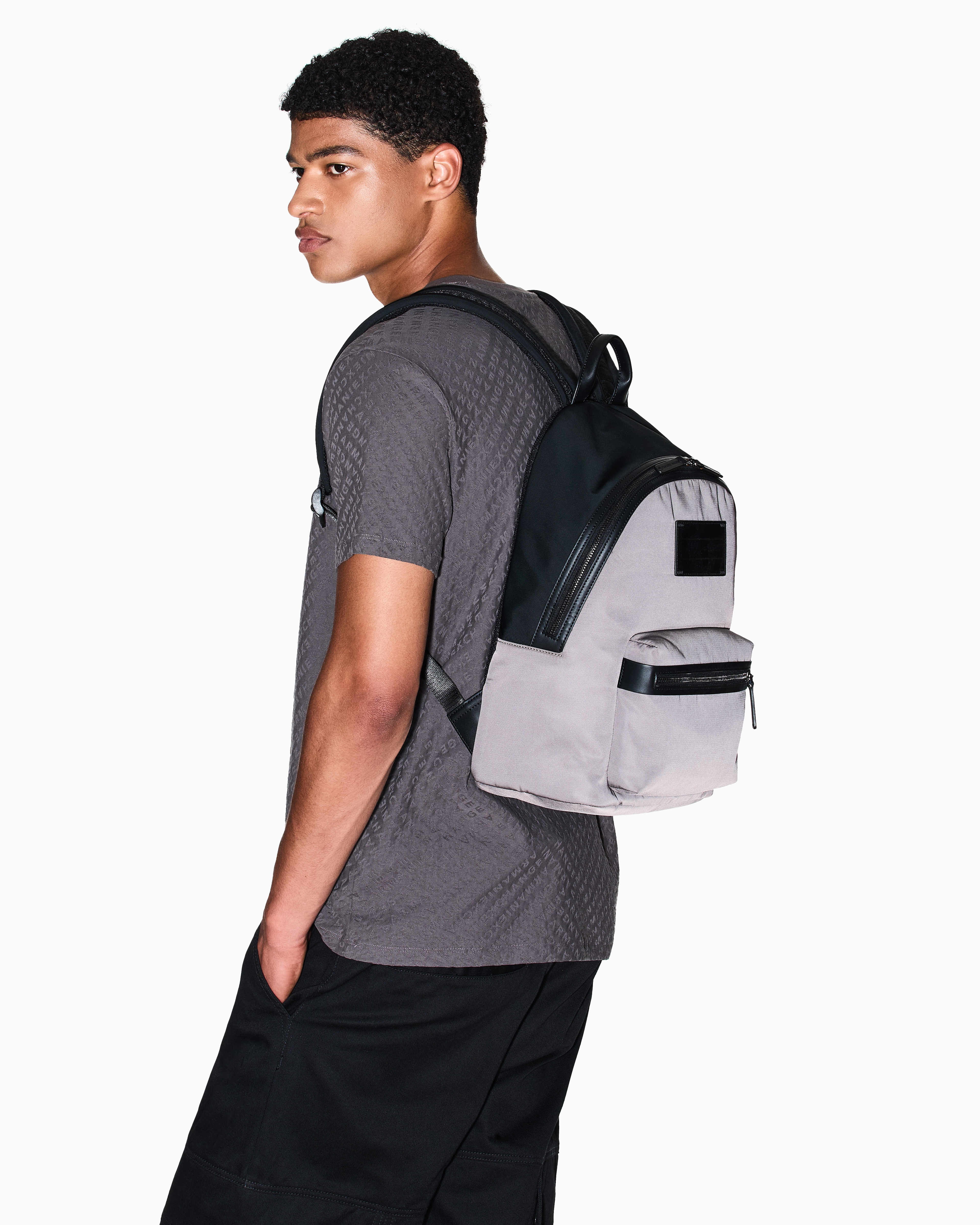 Two-tone backpack with logo