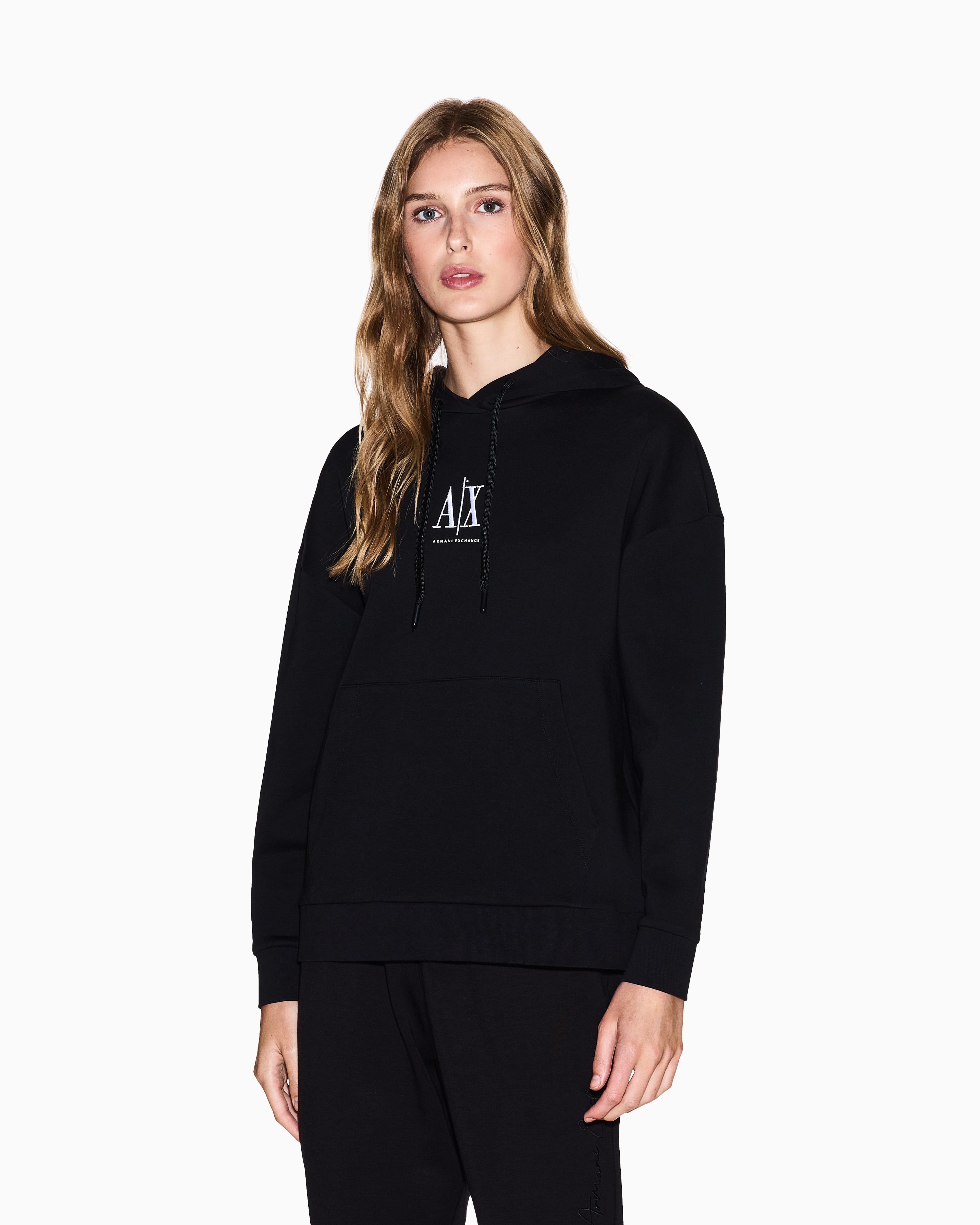 Armani Exchange -  Icon Hoodie, Woman, Black, Size: