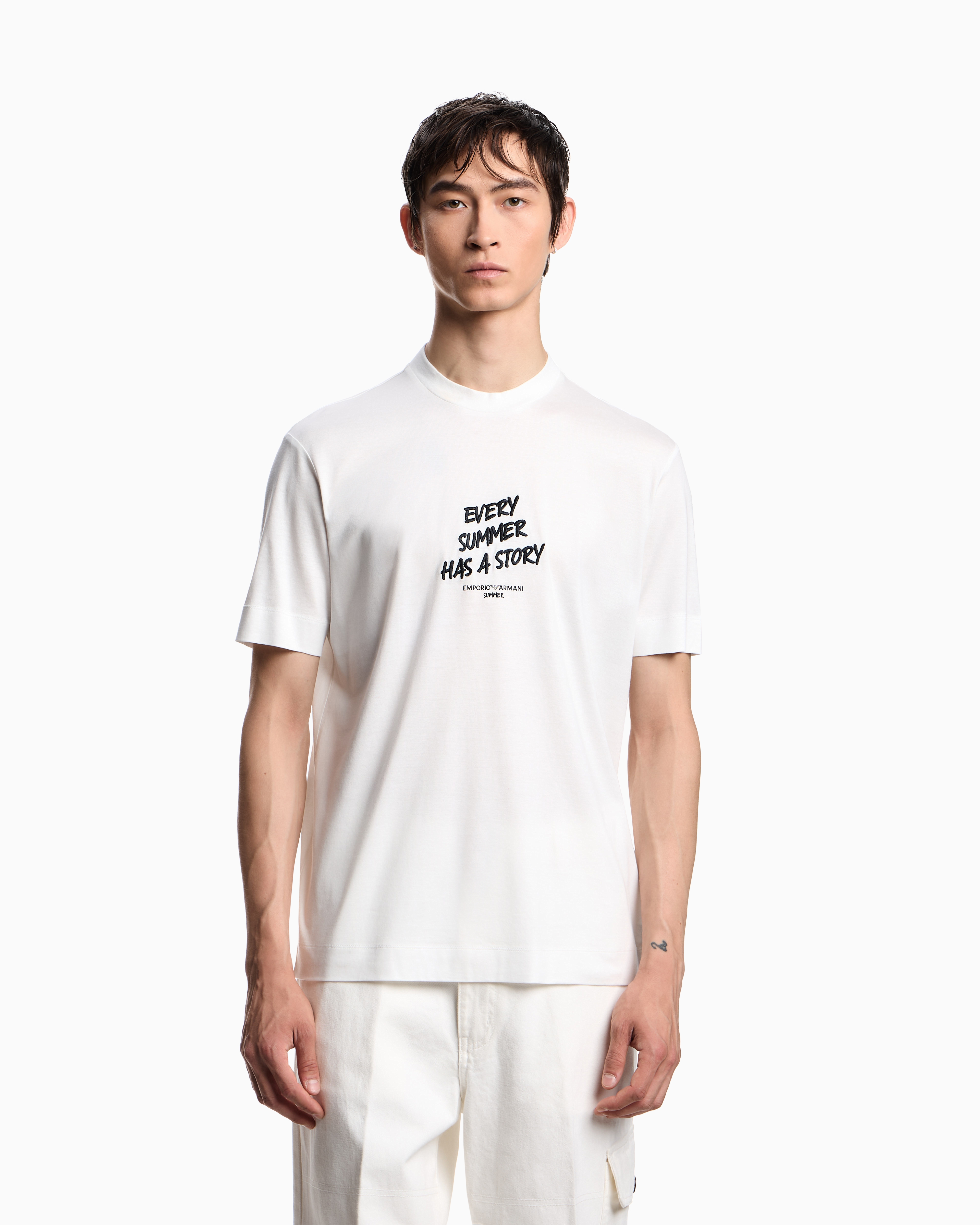 ASV Tシャツ リヨセル混紡ジャージー サマームードスローガン