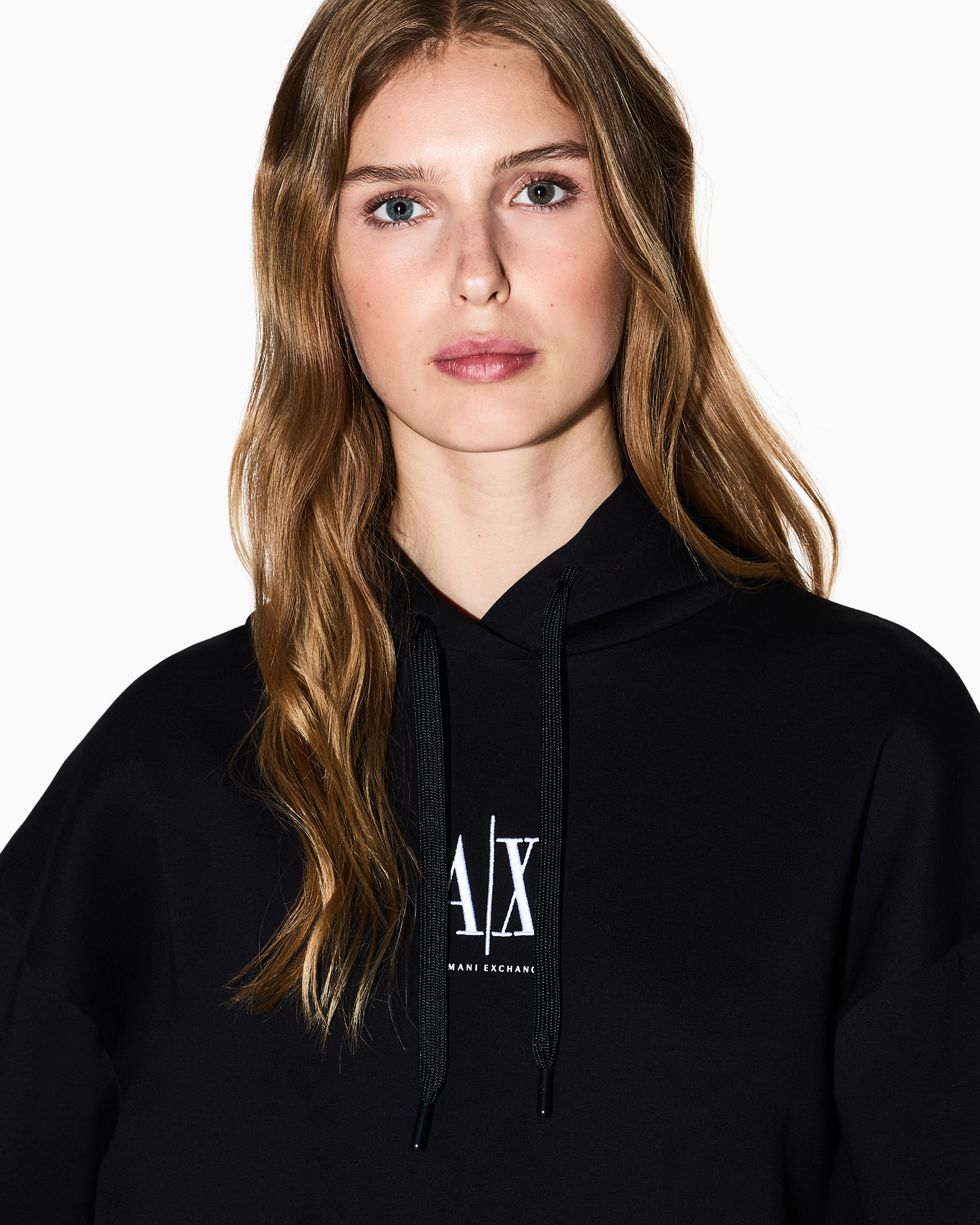 Armani Exchange -  Icon Hoodie, Woman, Black, Size: