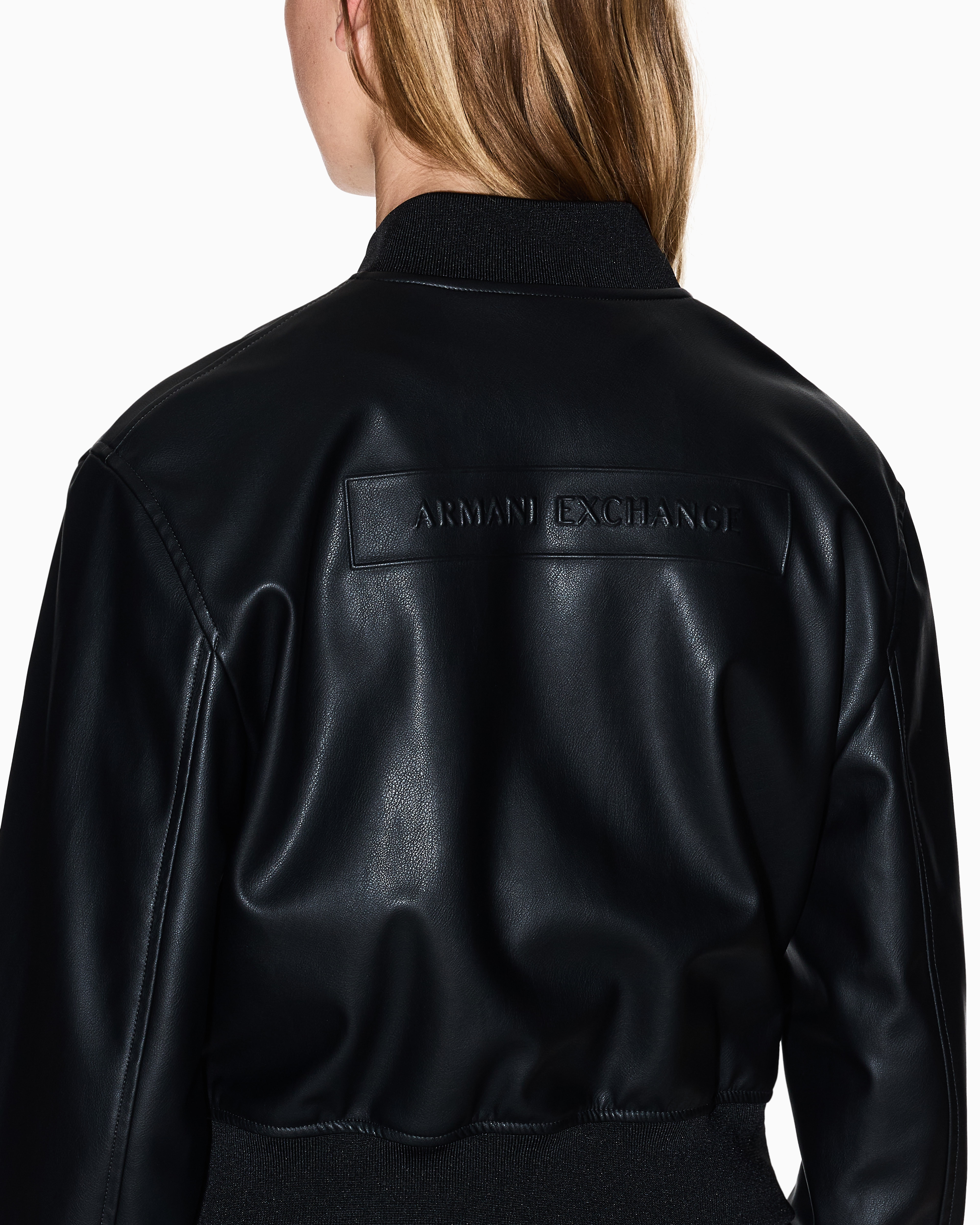 armani exchange プリーツブルゾン バックロゴ PUブルゾンジャケット | Armani Exchange