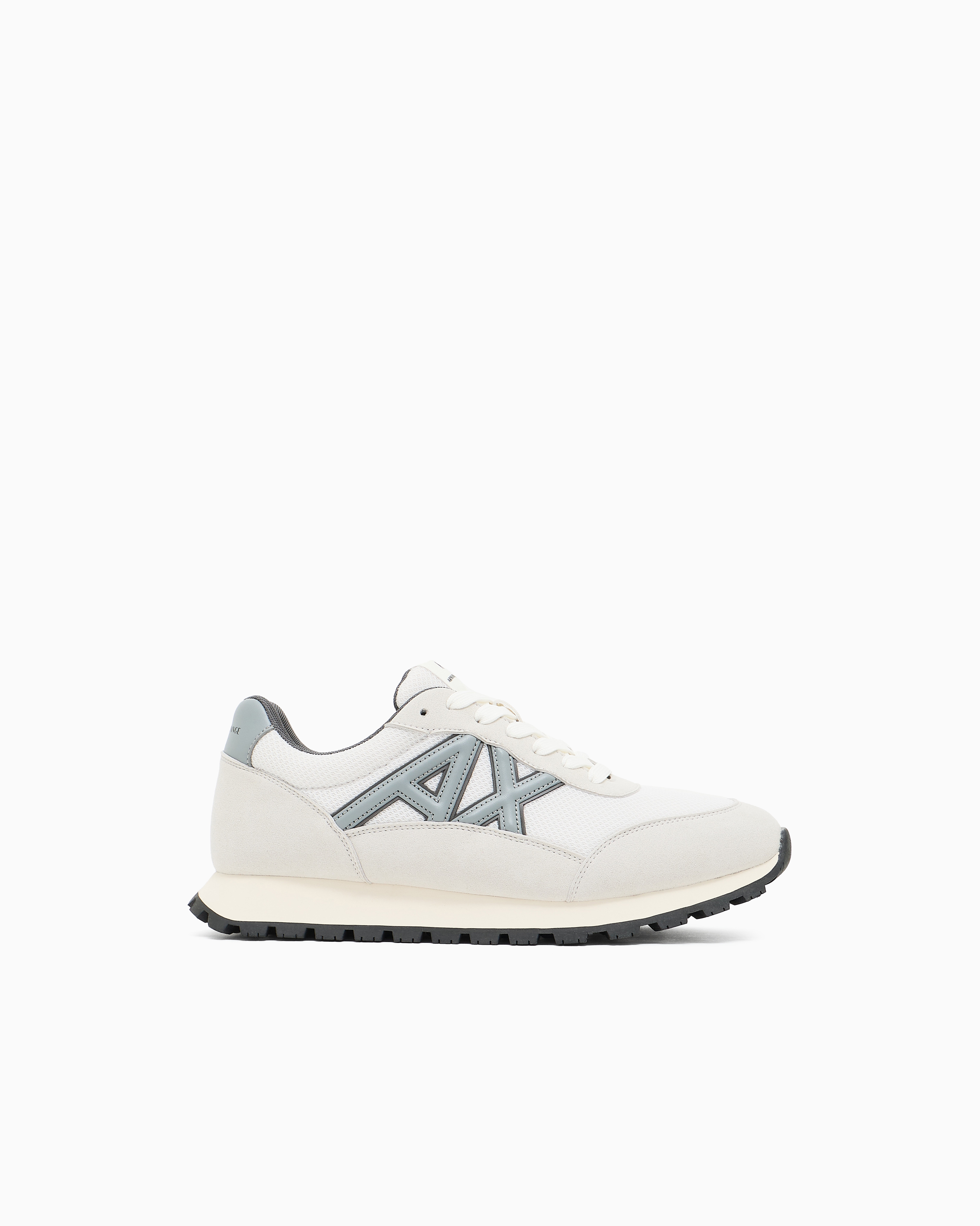 Armani Exchange Grey Sneakers With Contrasting Logo Medium