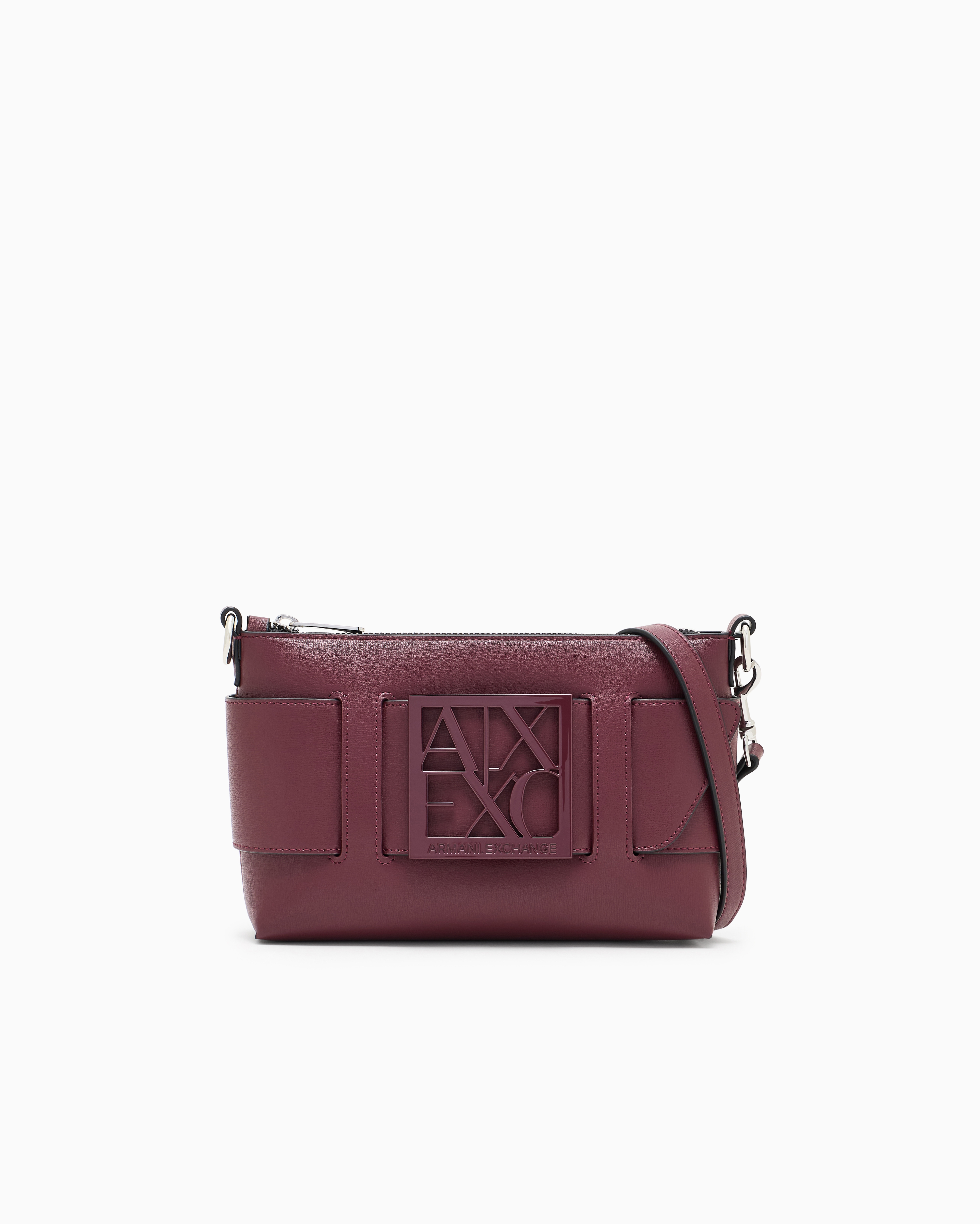 Armani Exchange Color Block Shoulder Bag With Maxi Logo