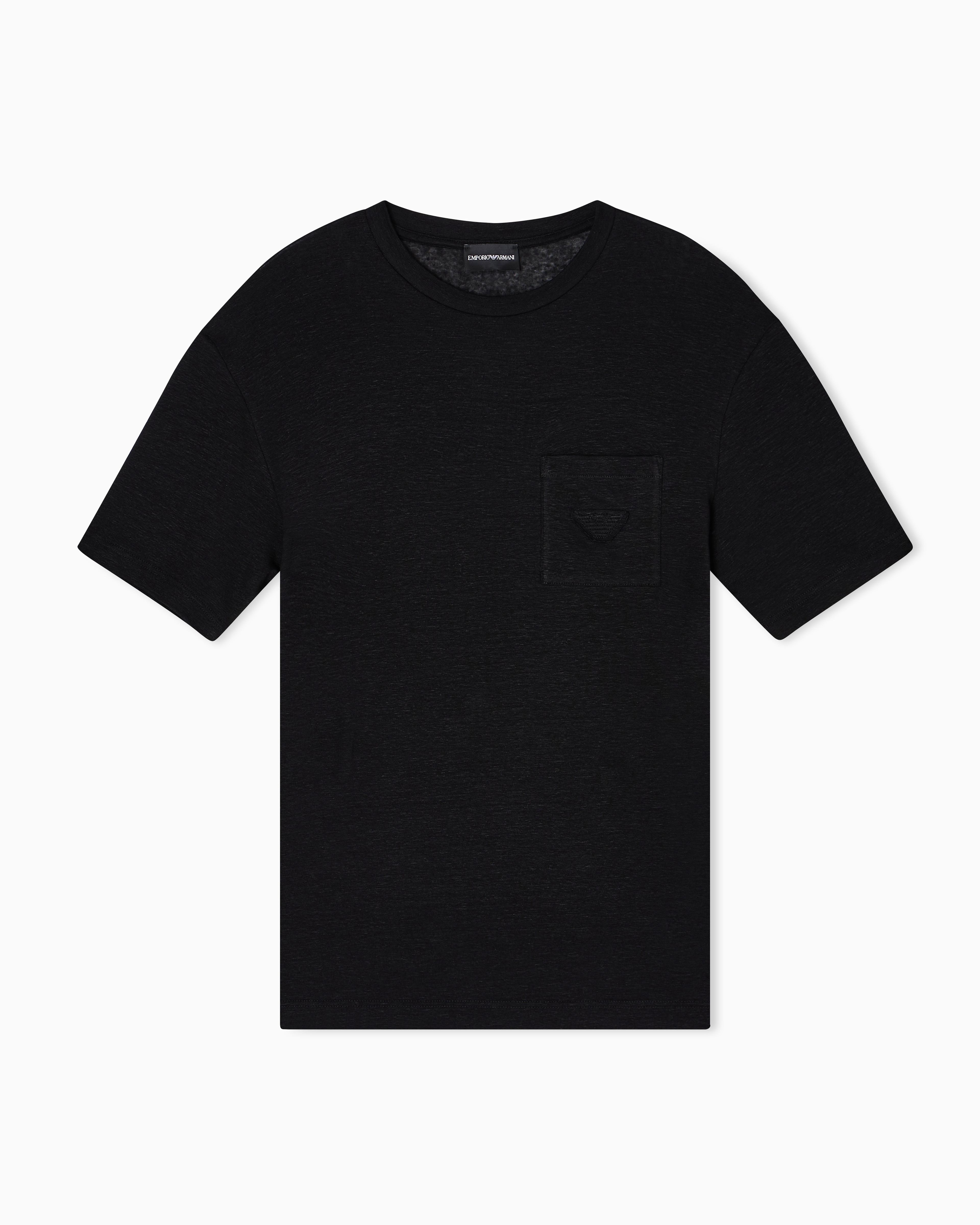 EMPORIO ARMANI Tシャツ マイクロイーグル EM001400-F0085 Modal Jersey T-Shirt With Micro Eagle Embroidery by Emporio