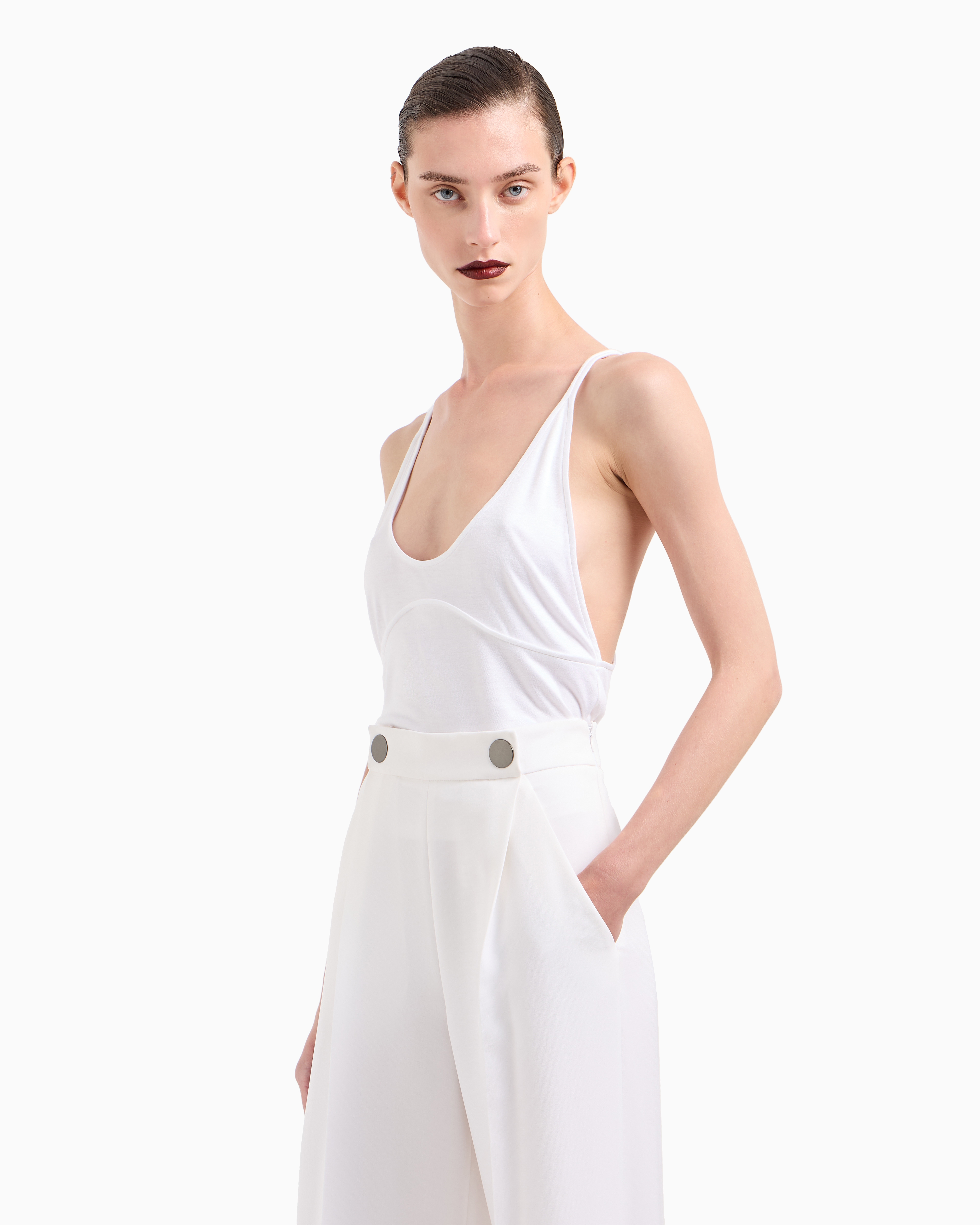 GIORGIO ARMANI Eco-viscose and cupro top ジオルジオ Cupro jersey top | Giorgio Armani