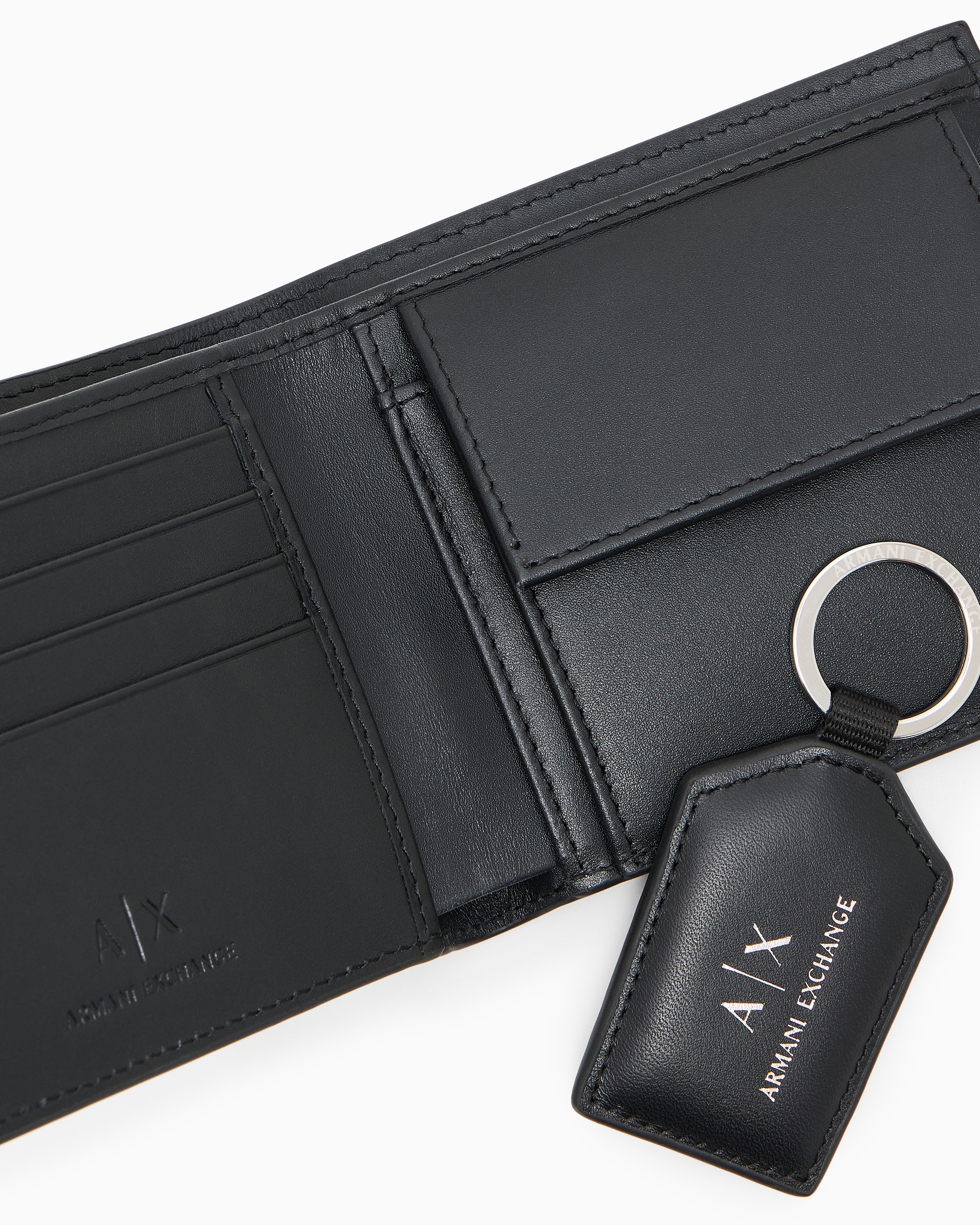 ARMANI EXCHANGE 二つ折りレザー財布＆キーリングセット undefined