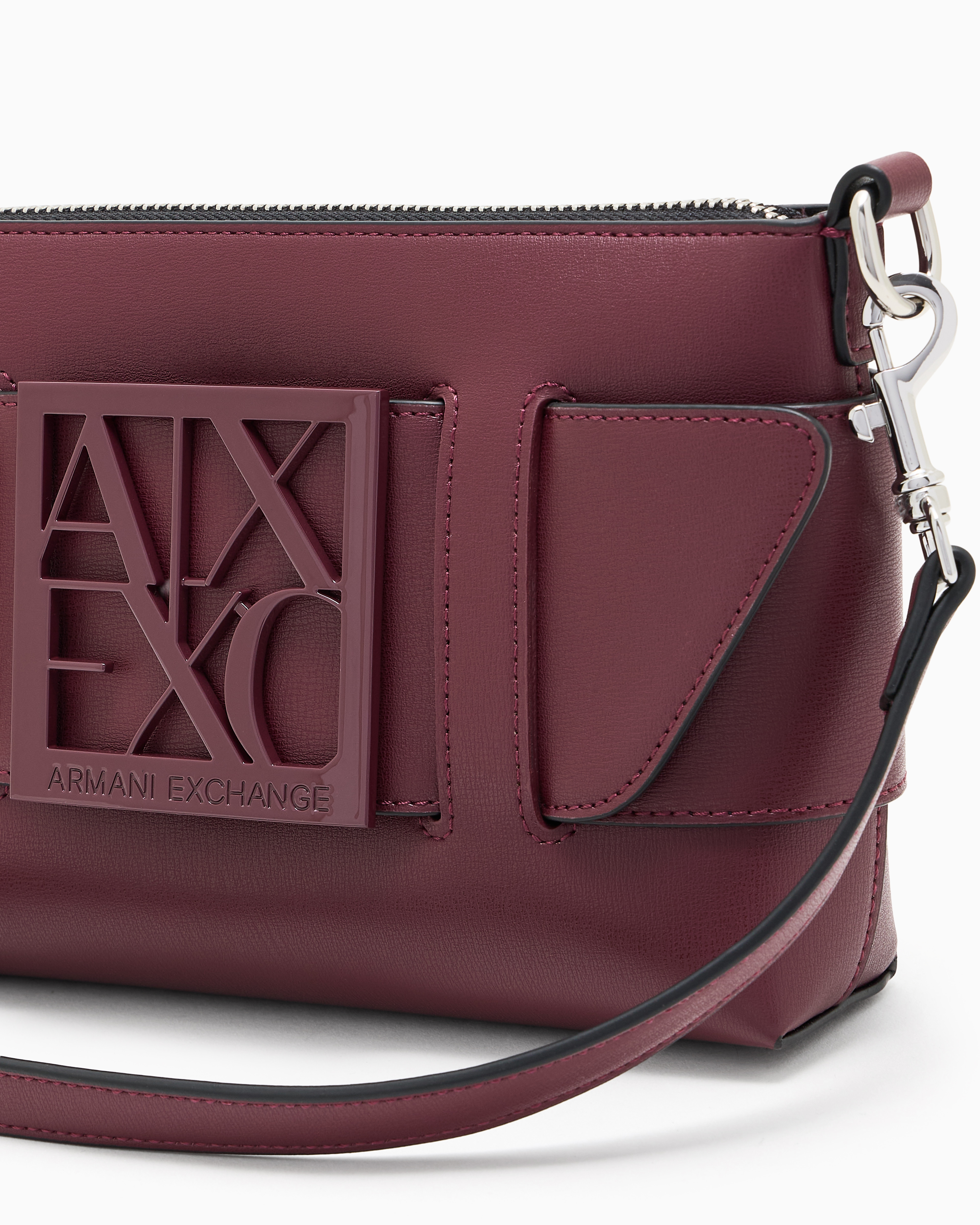 Armani Exchange Color Block Shoulder Bag With Maxi Logo