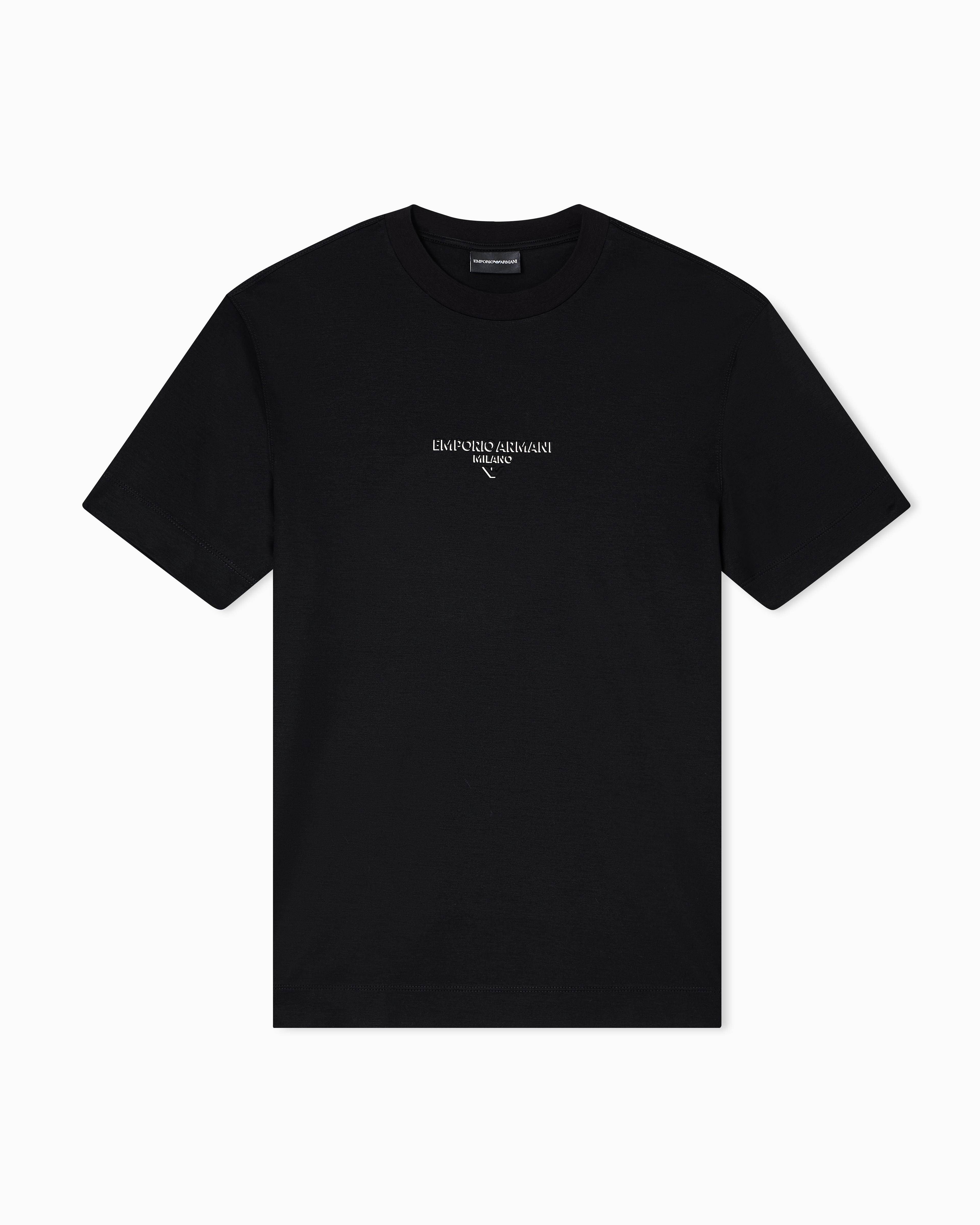 Lyocell blend jersey T-shirt with 3D-effect logo | Emporio