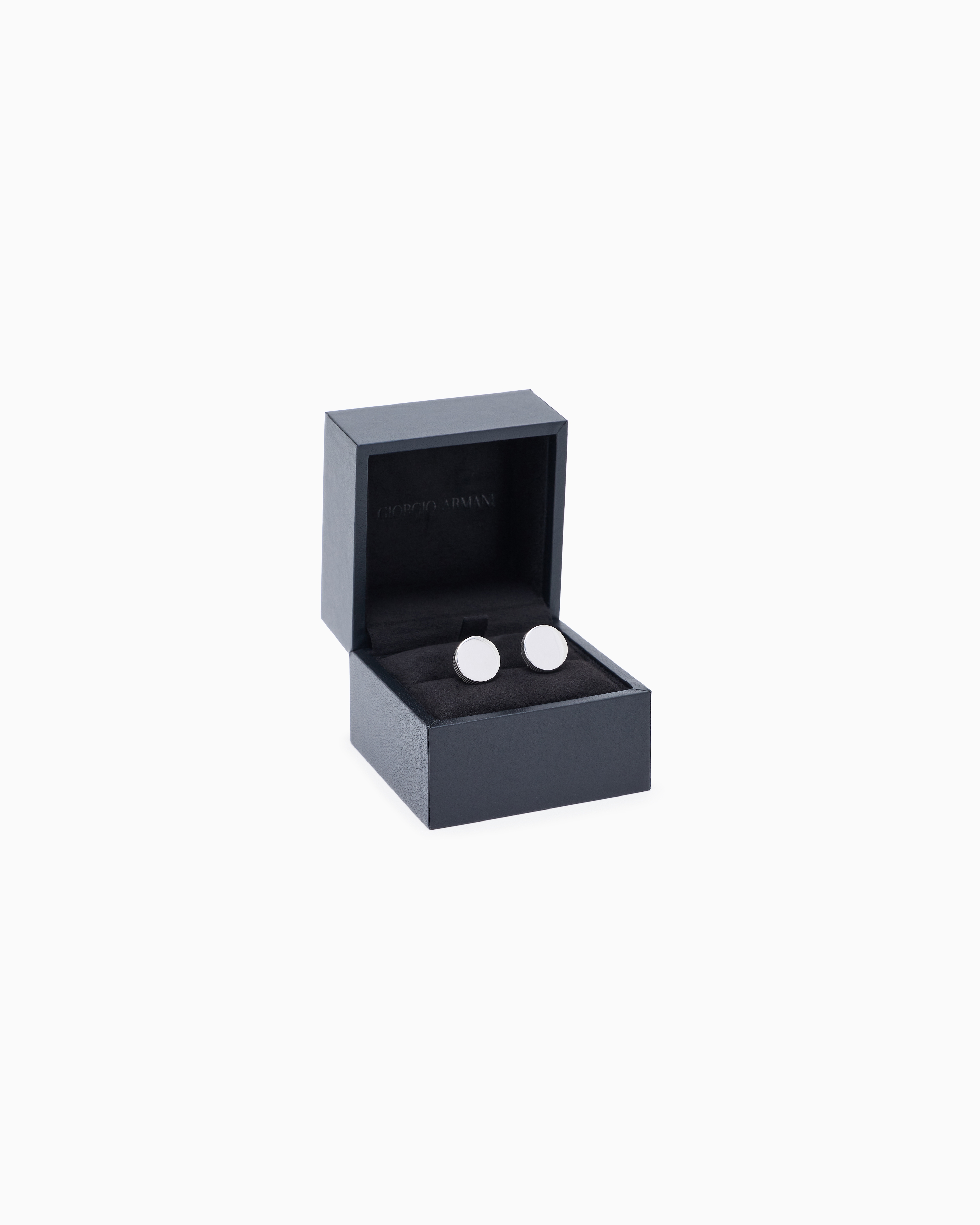 Giorgio Armani Sterling Silver Cufflinks With Milleraies Insert