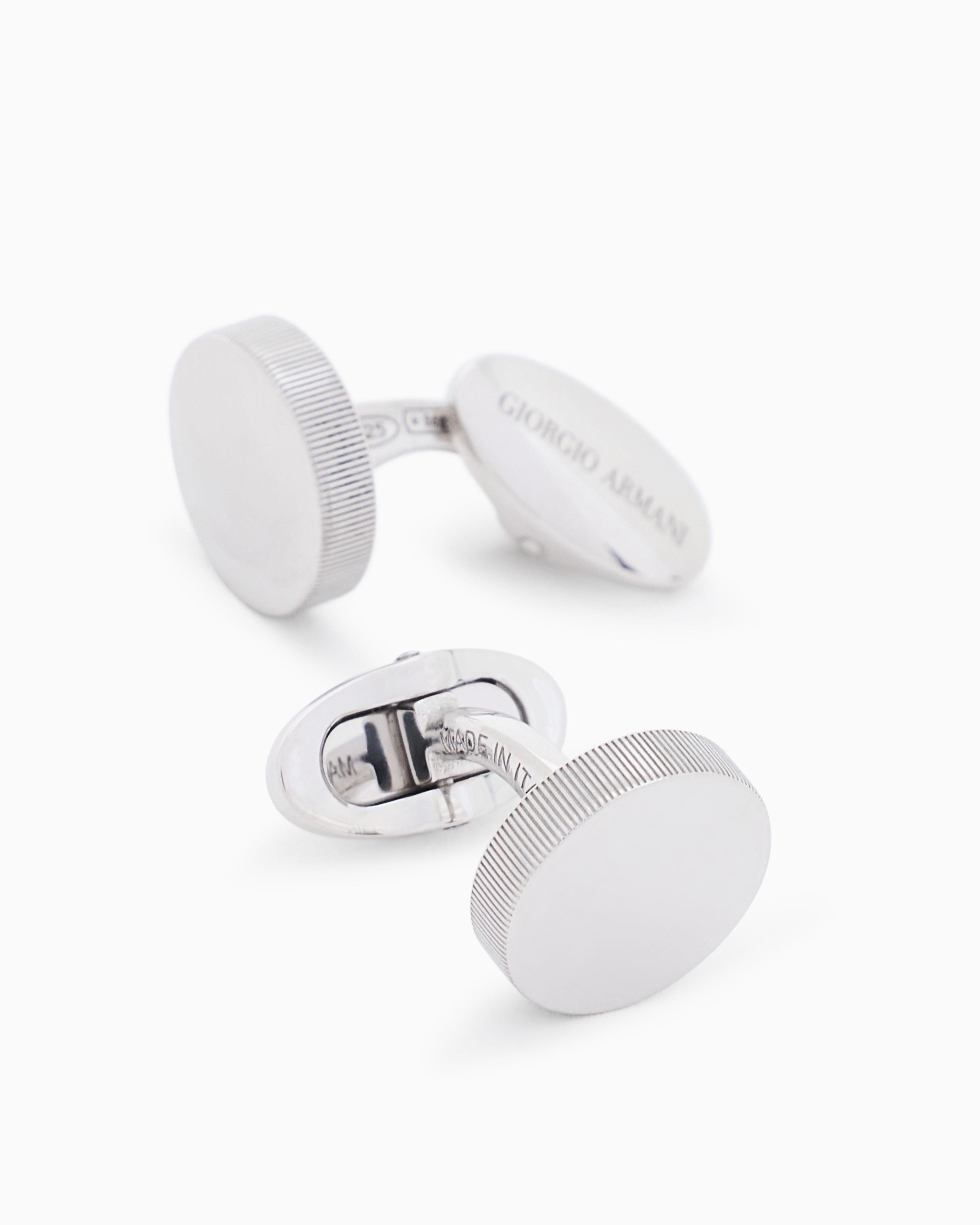 Giorgio Armani Sterling Silver Cufflinks With Milleraies Insert
