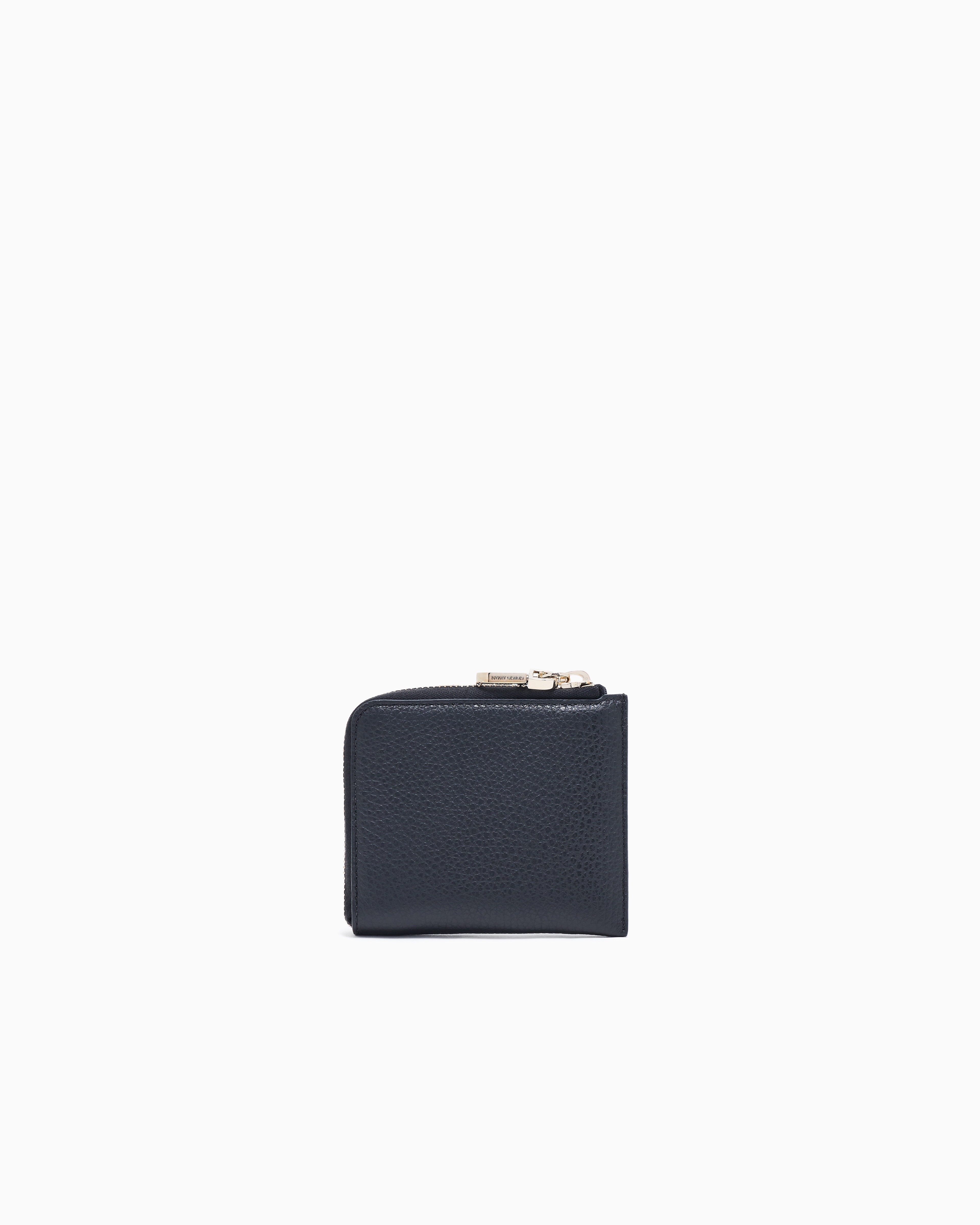 Giorgio Armani Small Wrap-around Zip Wallet In Pebbled Calfskin