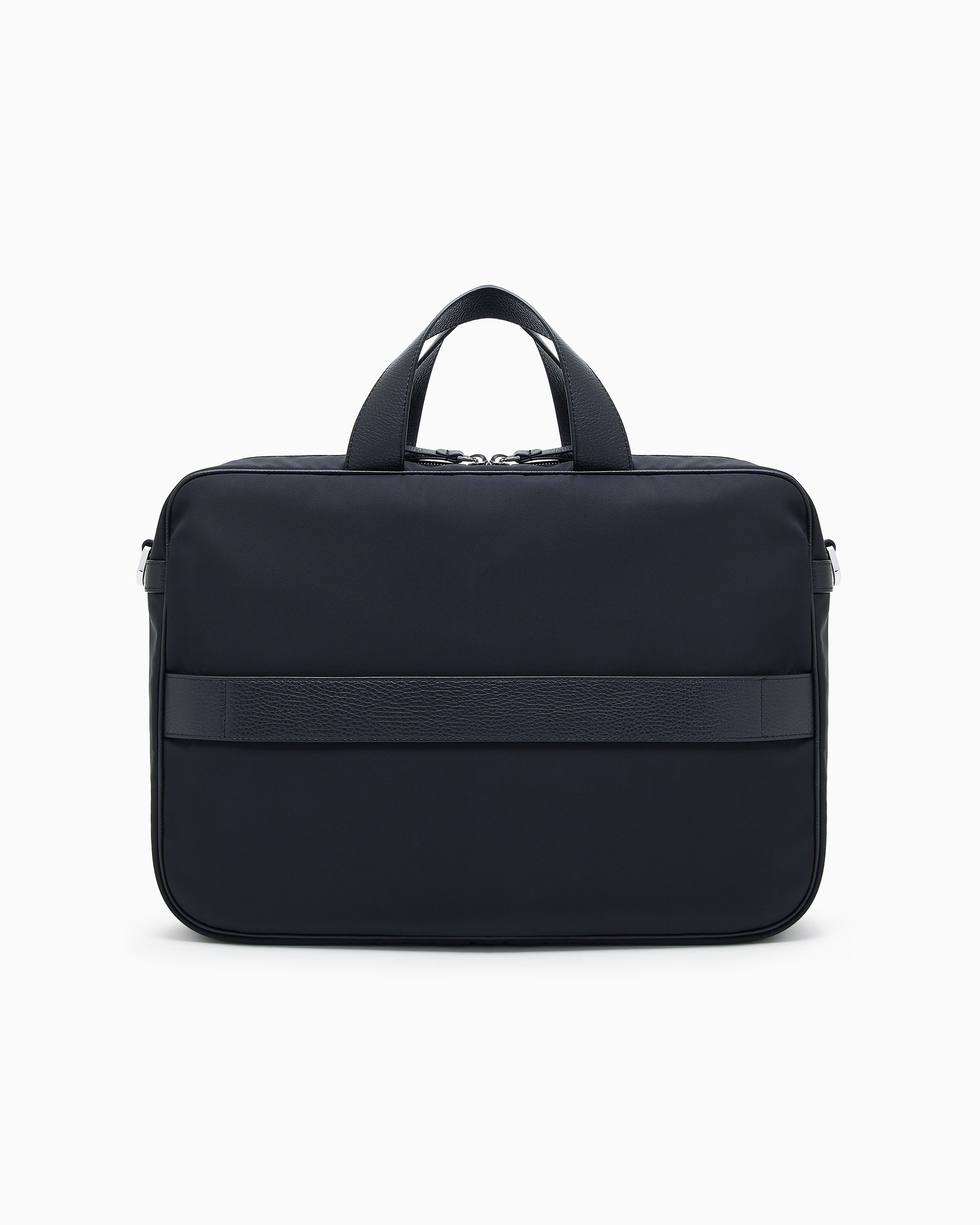 Giorgio Armani Asv Pebbled-leather And Nylon Briefcase