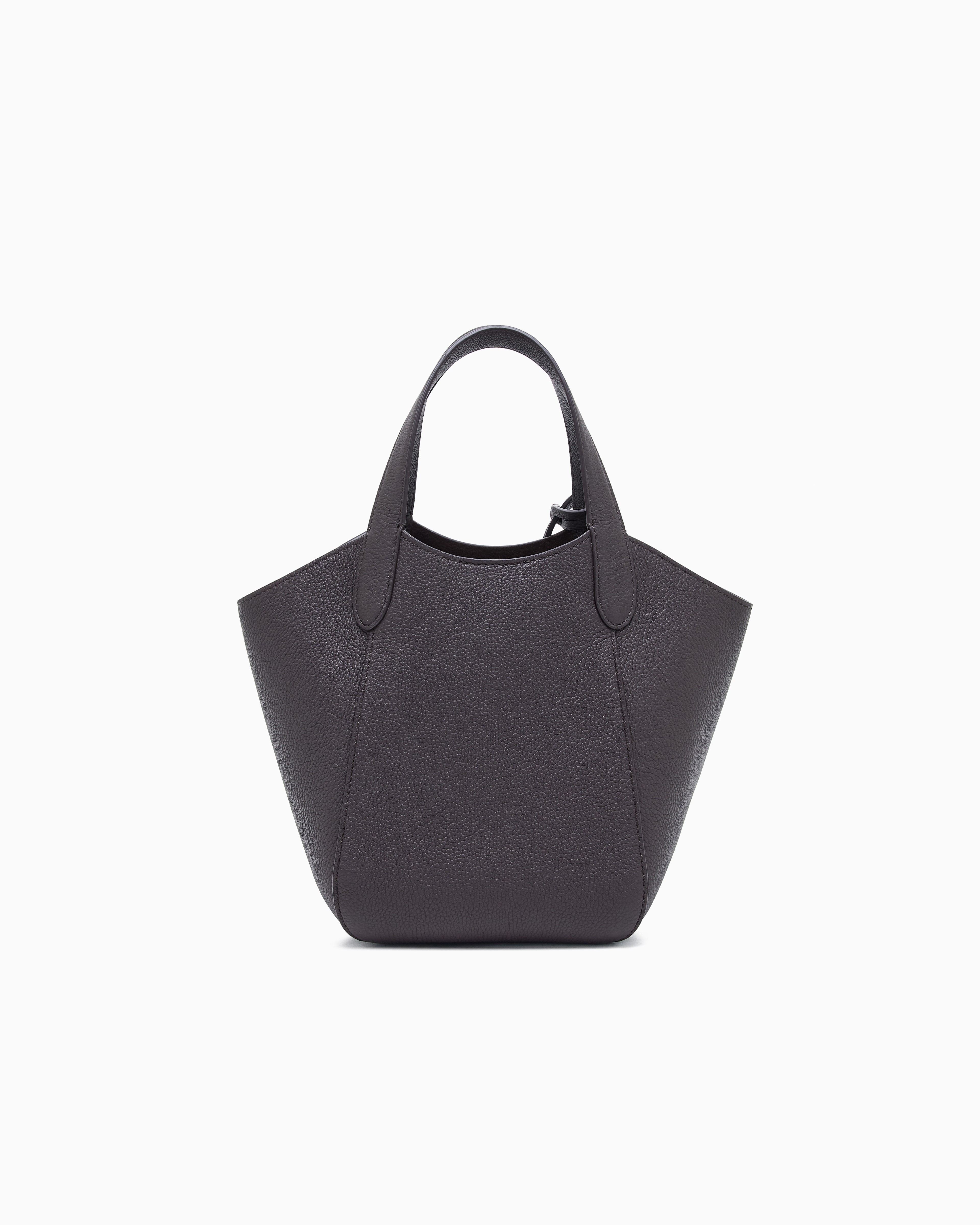 Giorgio Armani Small Pebbled Leather Handbag In Brown