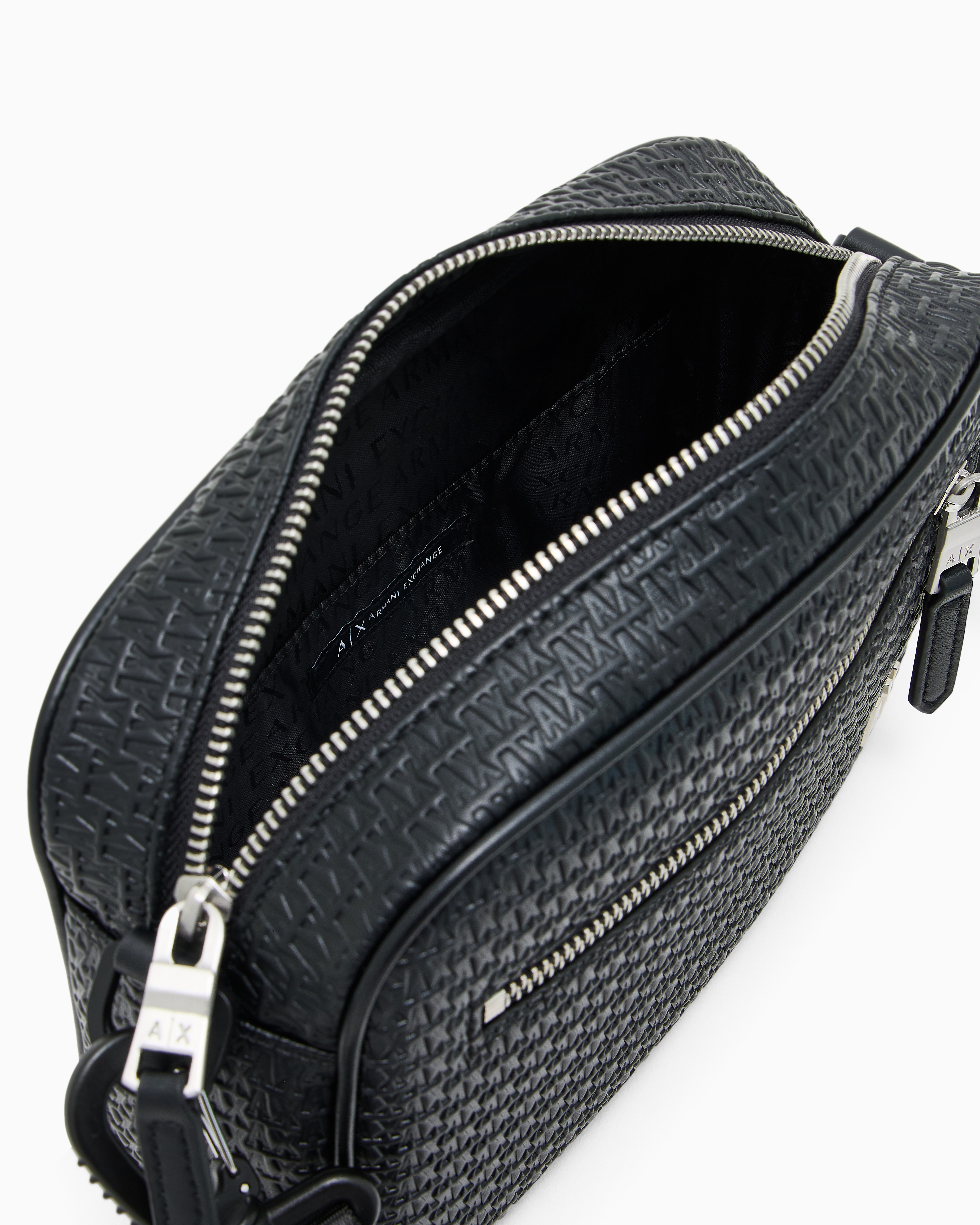 Shoulder bag with allover monogram logo | Armani Exchange