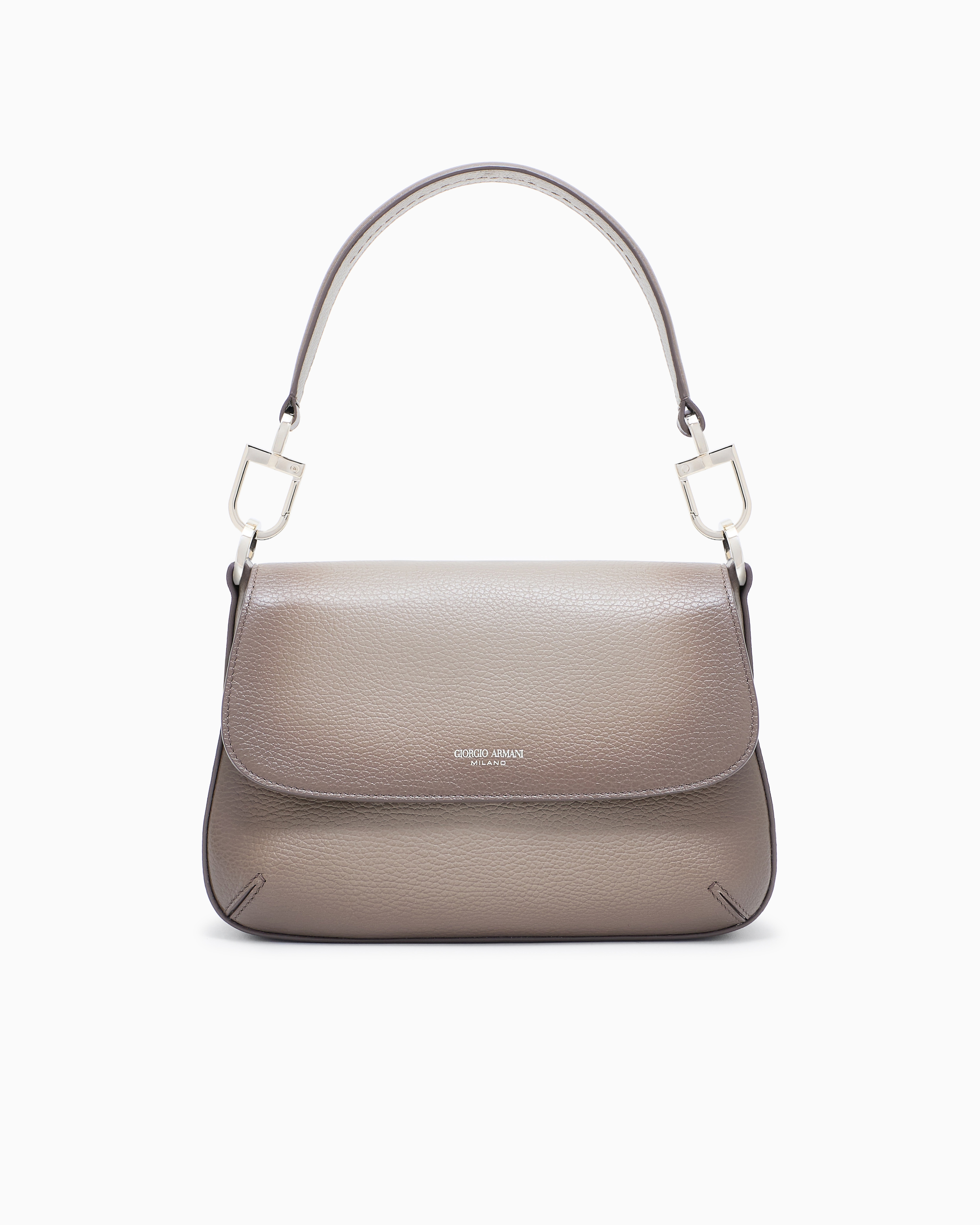 Giorgio Armani Small La Prima Soft Bag In Gradient Pebbled Calfskin In Neutral