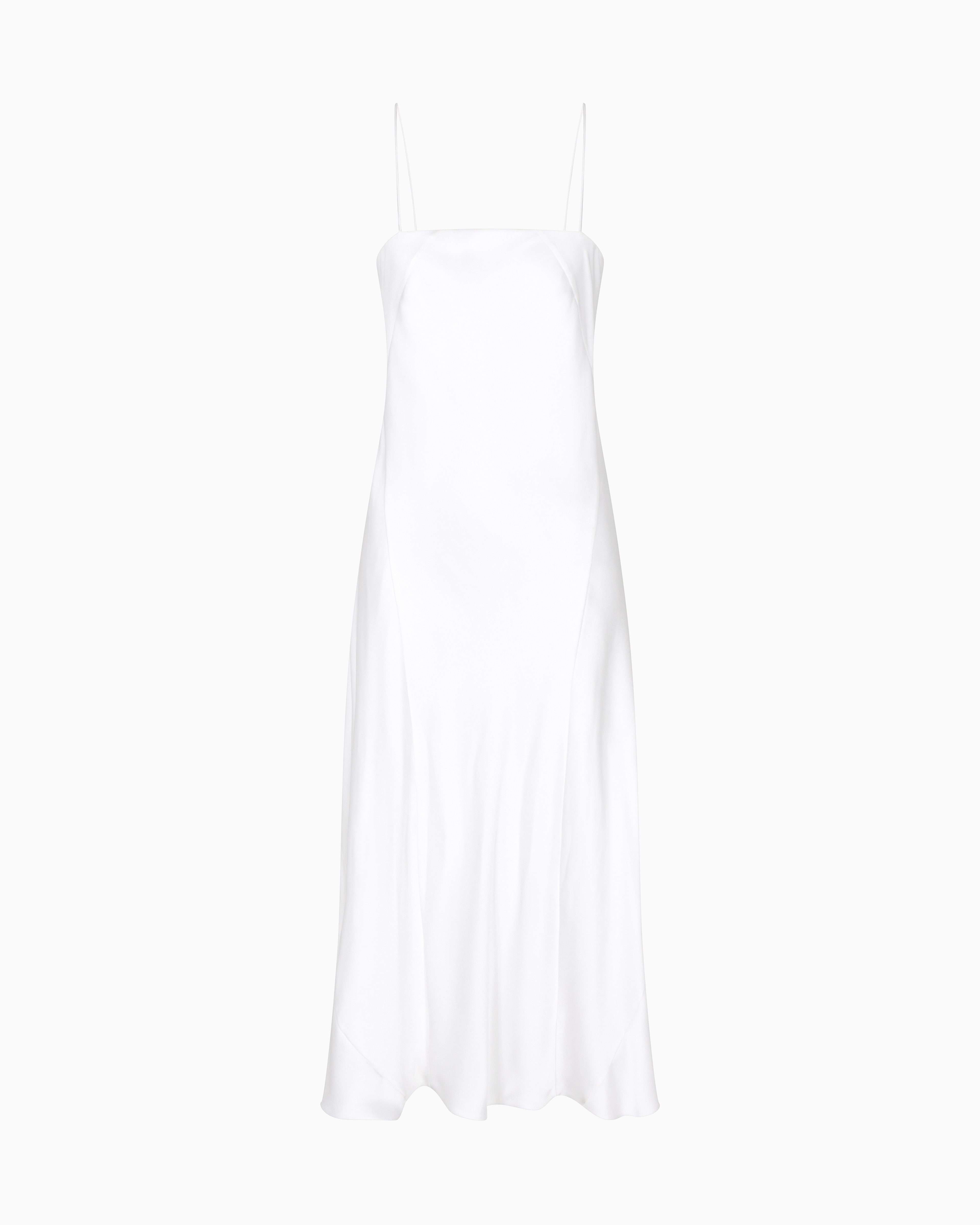 Giorgio Armani Double Silk Satin Spaghetti-strap Maxi Dress In White