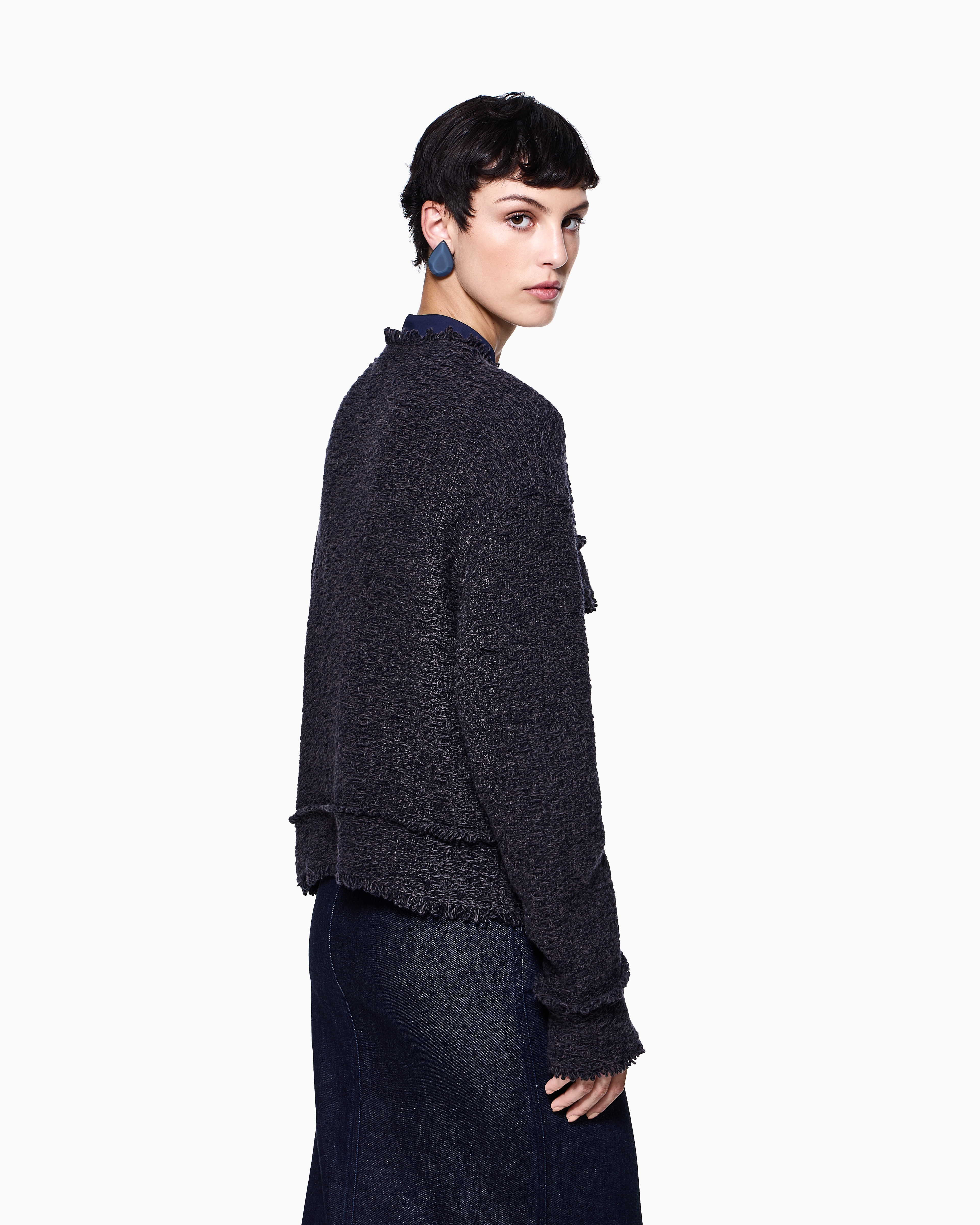 Giorgio Armani ダークネイビー カーディガン ニットカーディガン ARMANI COLLEZIONI アルマーニ コレツィオーニ