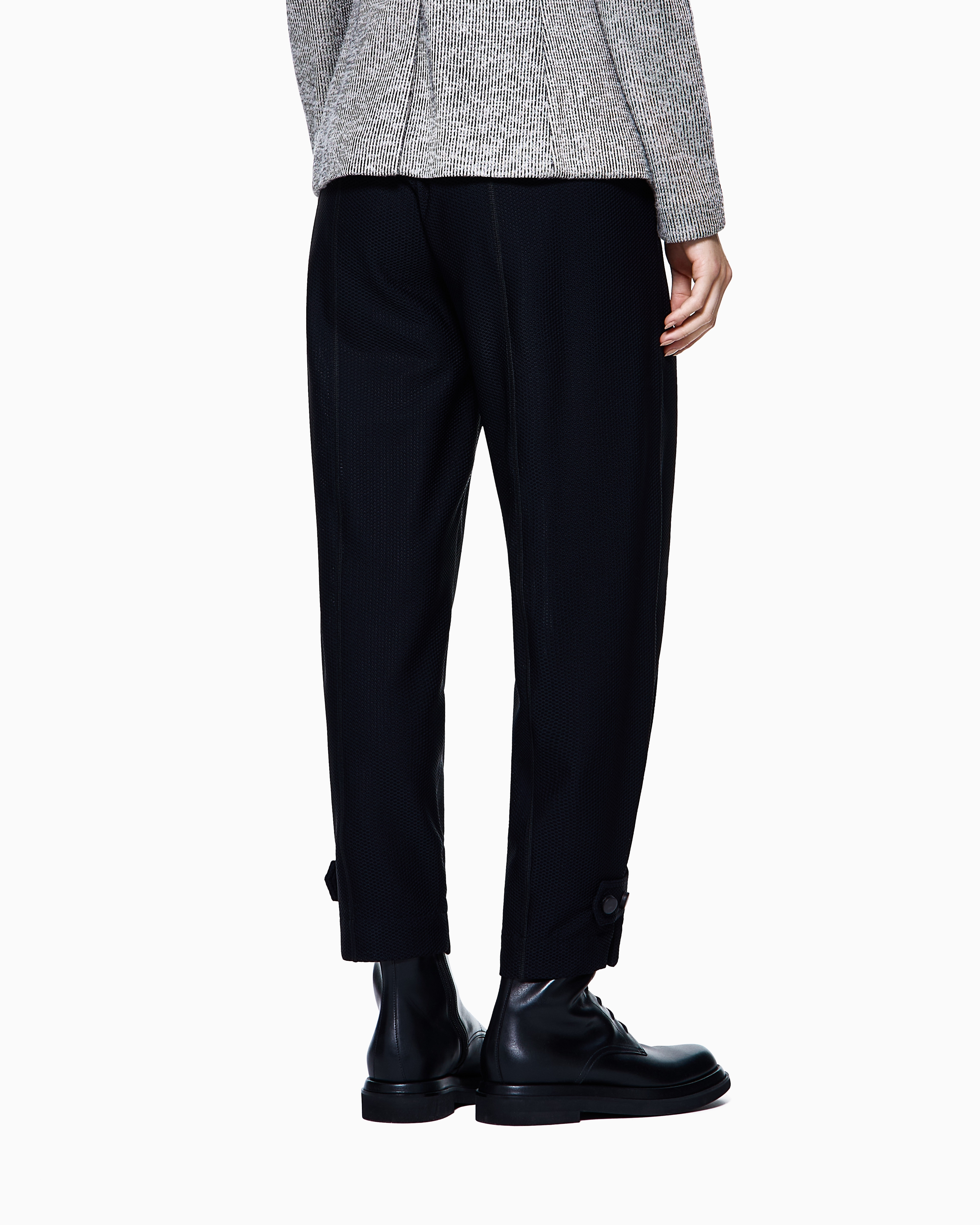 Giorgio Armani Pantalon En Jersey Stretch À Motif Nid D'abeille In Blue