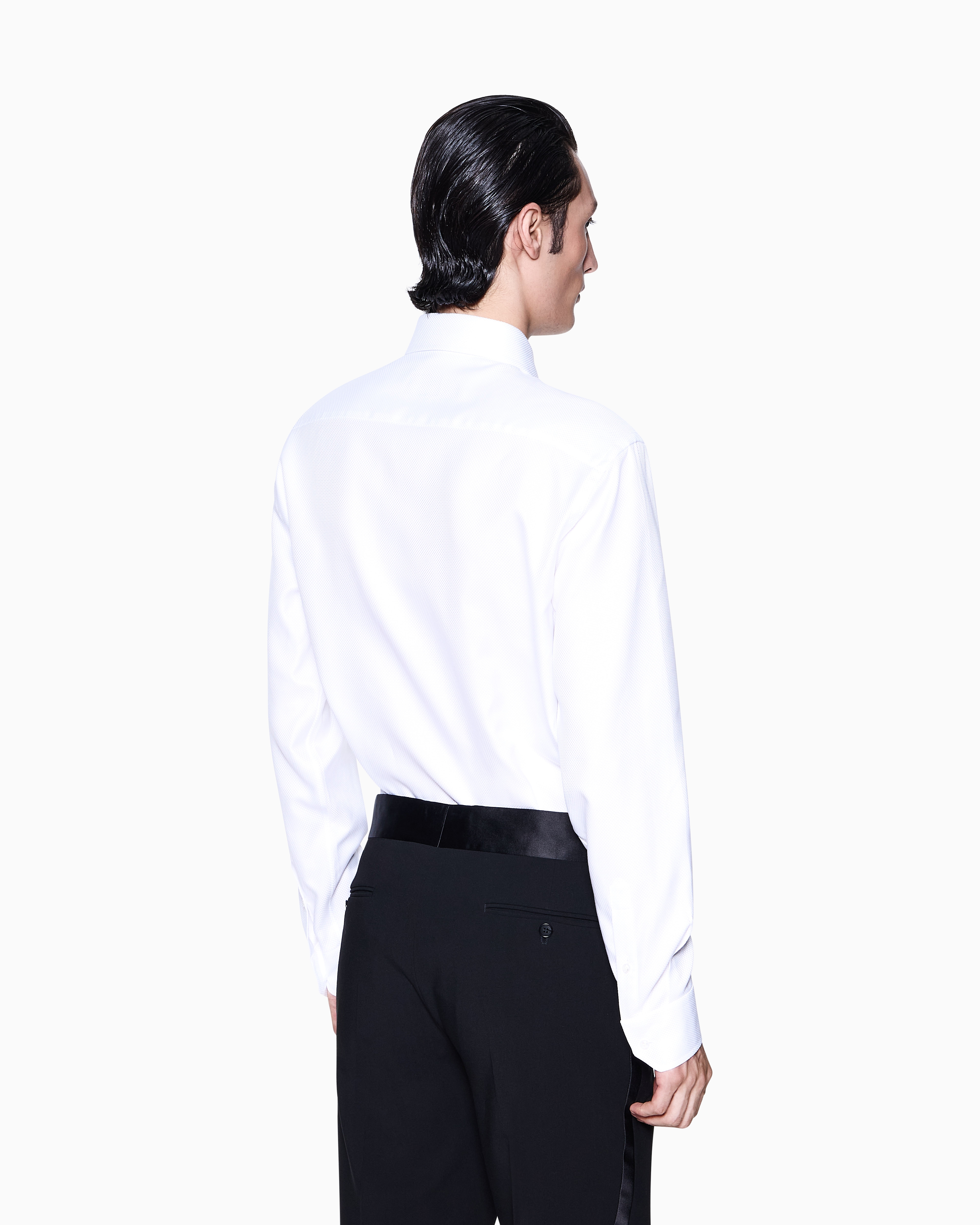 【ヴィンテージ】GIORGIO ARMANI ギミックシャツ クラシックシャツ コットン マイクロテクスチャー | Giorgio Armani